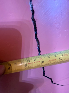 Internal cracking 3mm - 4mm