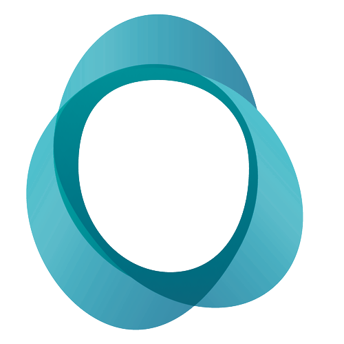 Green compound shape made of three combined elements when a hole in the centre