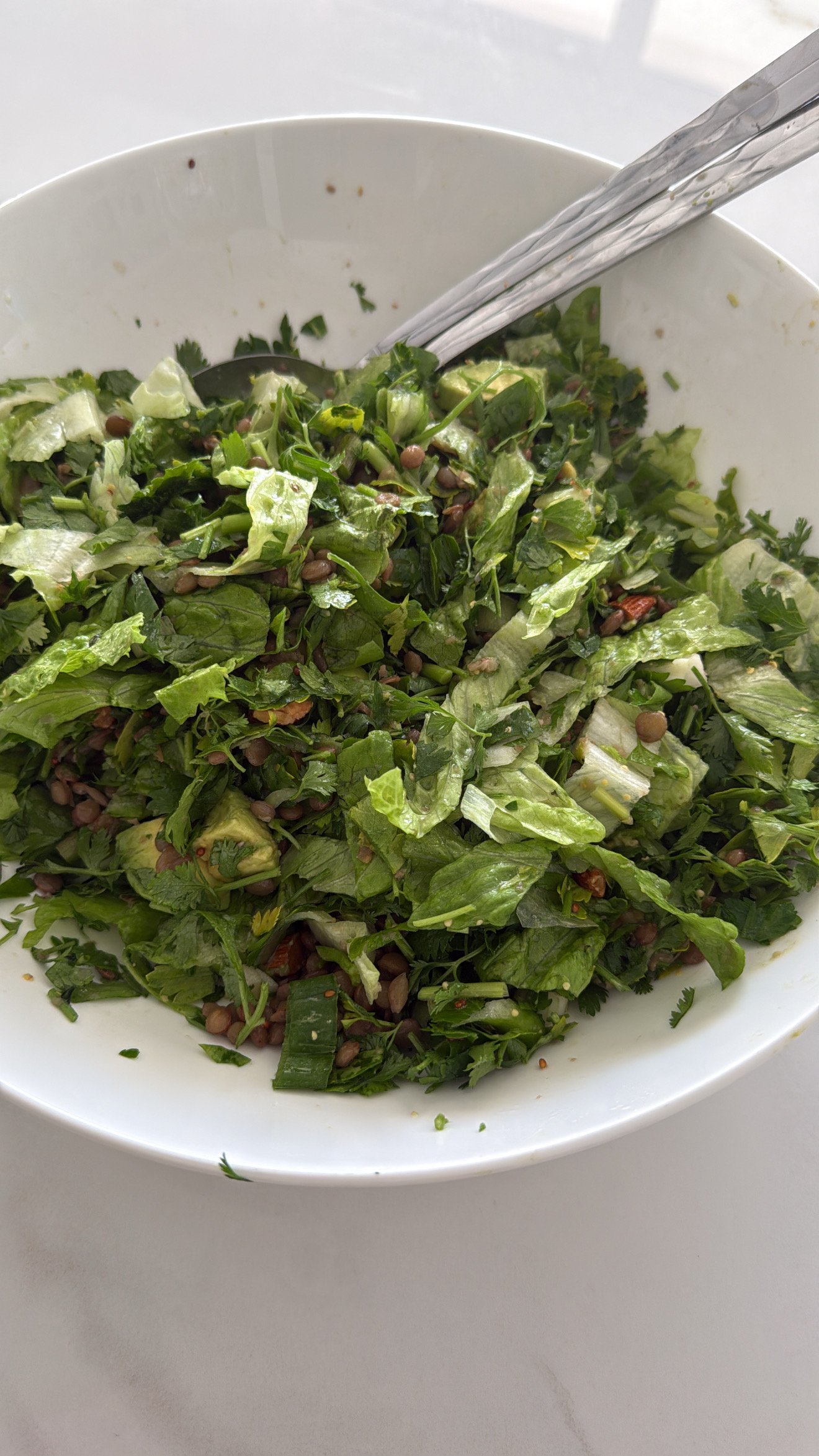 Lentil, Herb &amp; Avocado Salad with Lemon Mustard Dressing