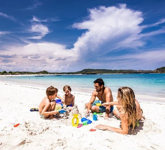 family building sandcastles