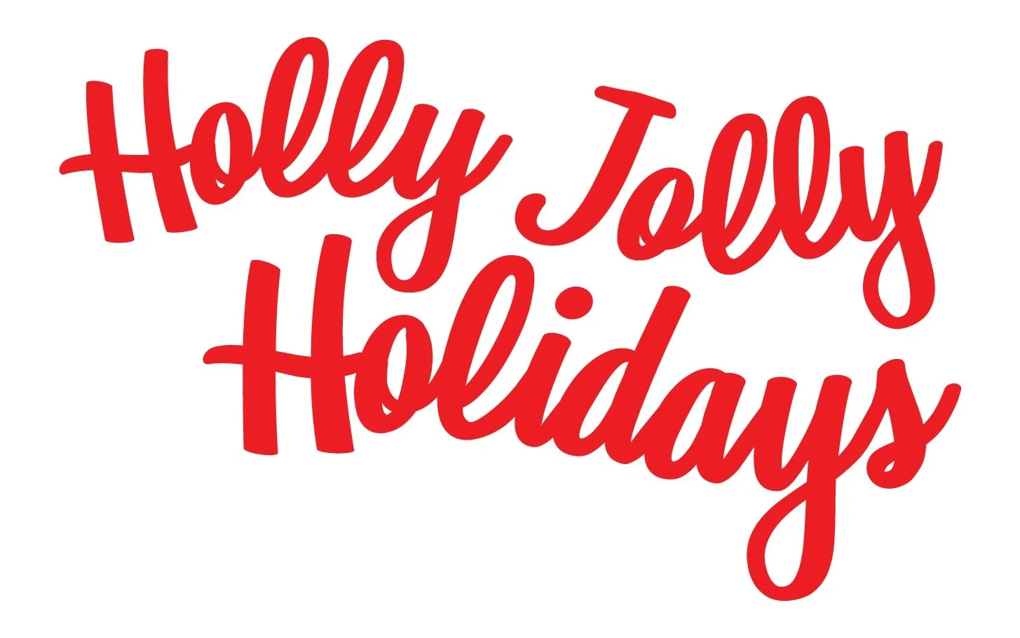 The red script logo for Holly Jolly Holidays