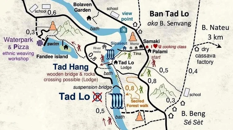 Pakse Loop Map Pakse and the Bolaven Motorcycle Loop -- plantations and waterfalls ...