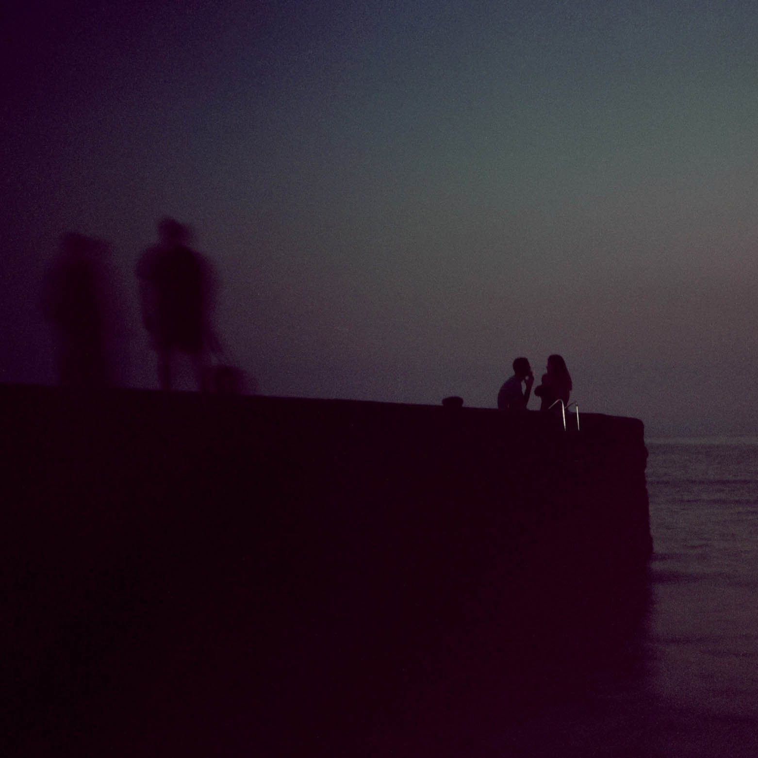 "Night Smokers" by Vida Lercari - Medium format film photograph on framed Inkjet Print (18 x 18")