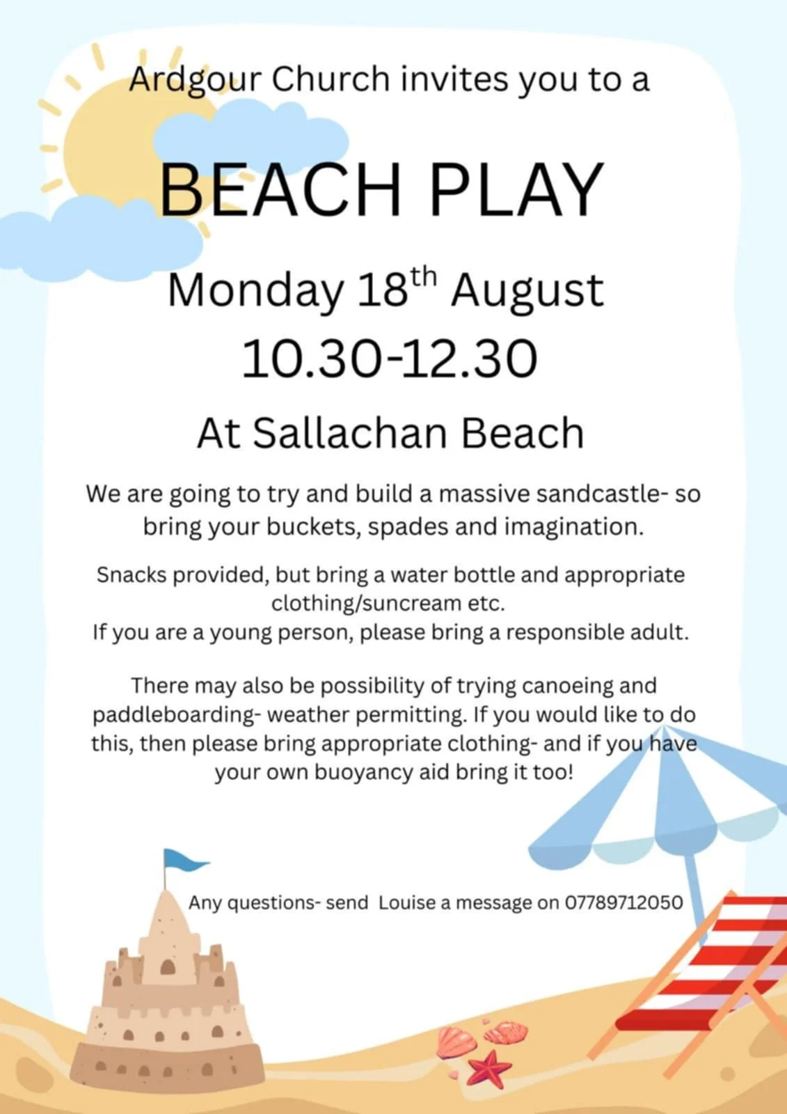 Beach Play with Ardgour Church
