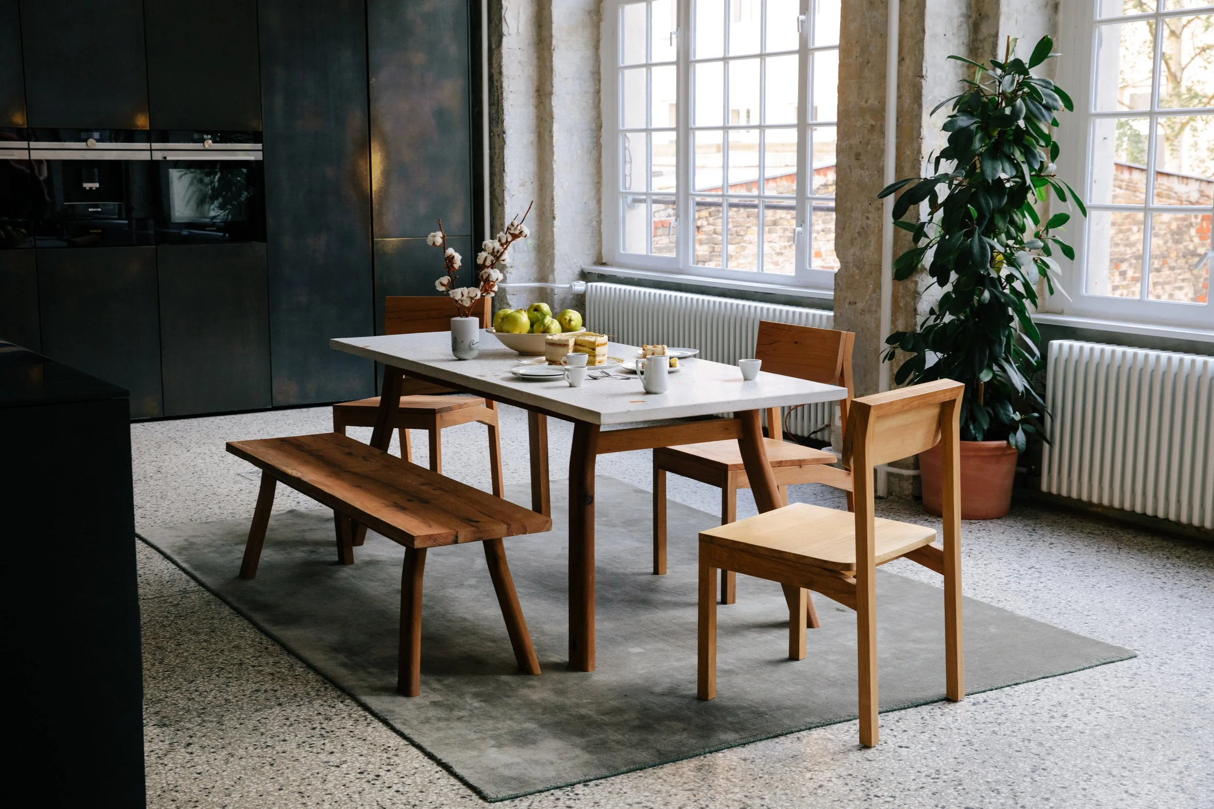 Wood dining table