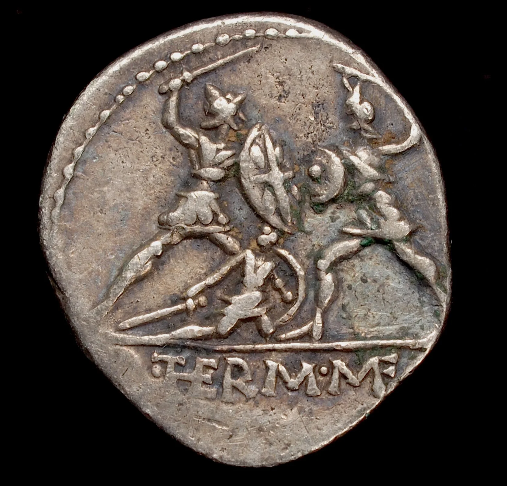 Roman Republican Denarius Gladiators M2804.jpg