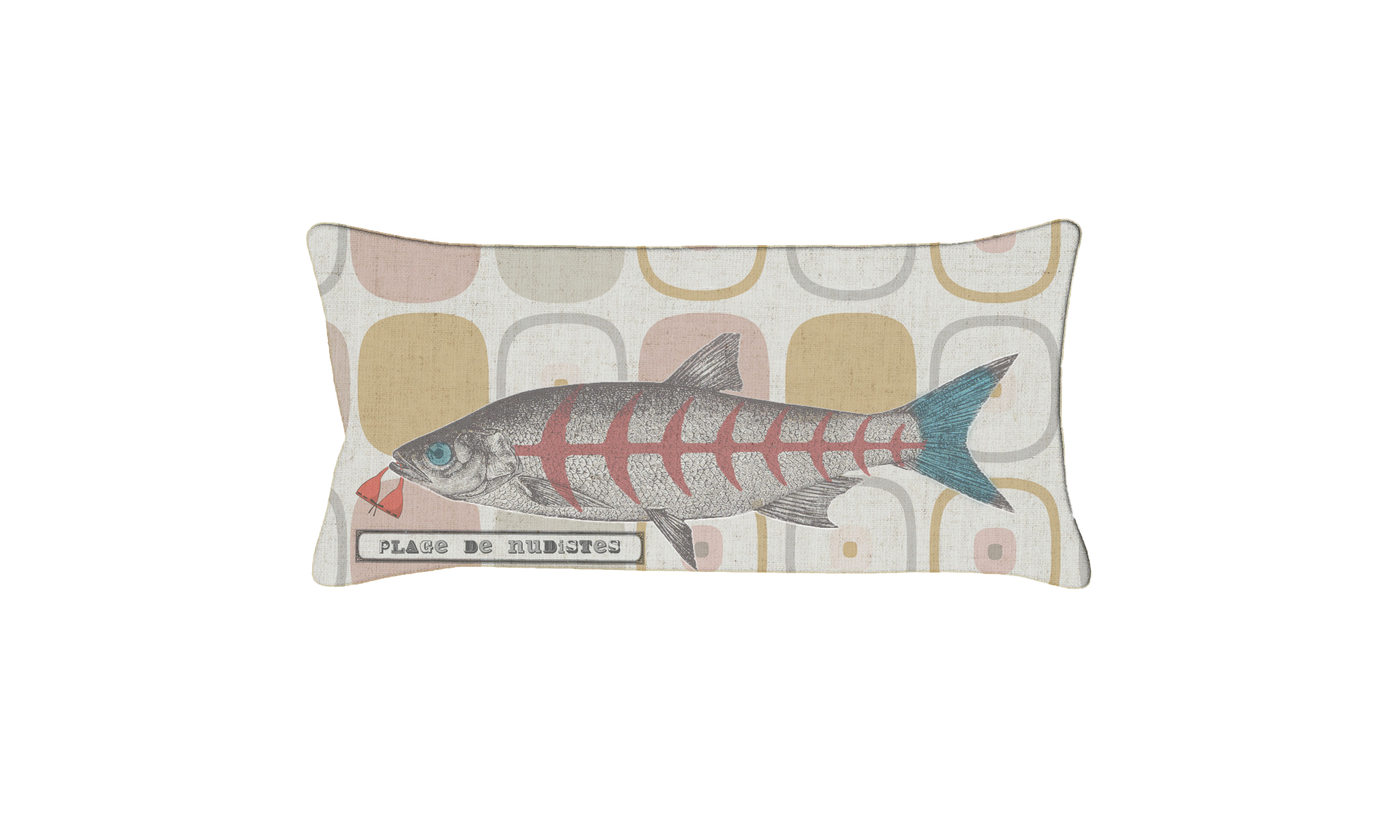 Plage des Nudistes - Coussin Classique