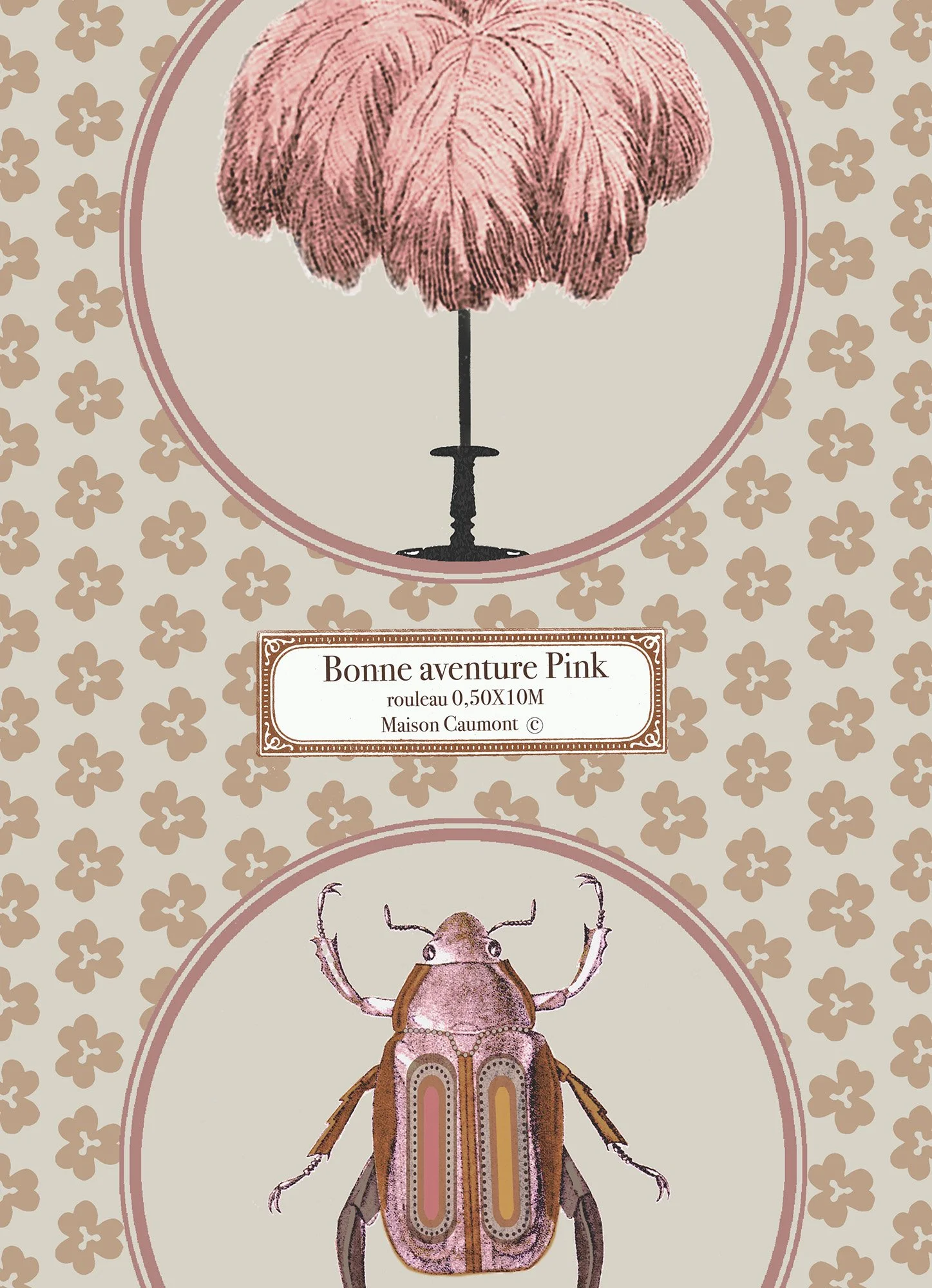 Bonne Aventure Pink - Échantillon papier peint