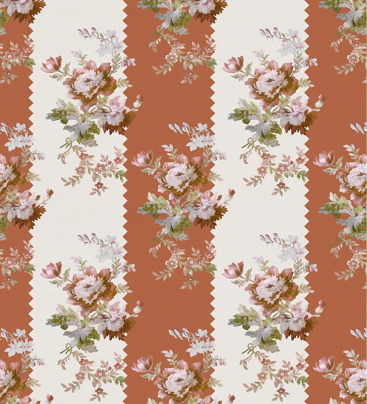 Rose Pivoine Terracotta - Papier peint