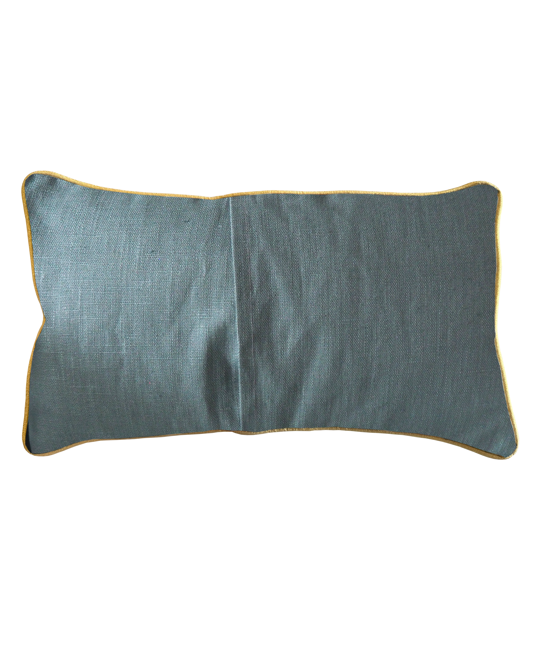 Coussin classique Gentil Homme Maison Caumont, coussin décoratif en lin imprimé fabriqué en France et bordé d’un biais doré