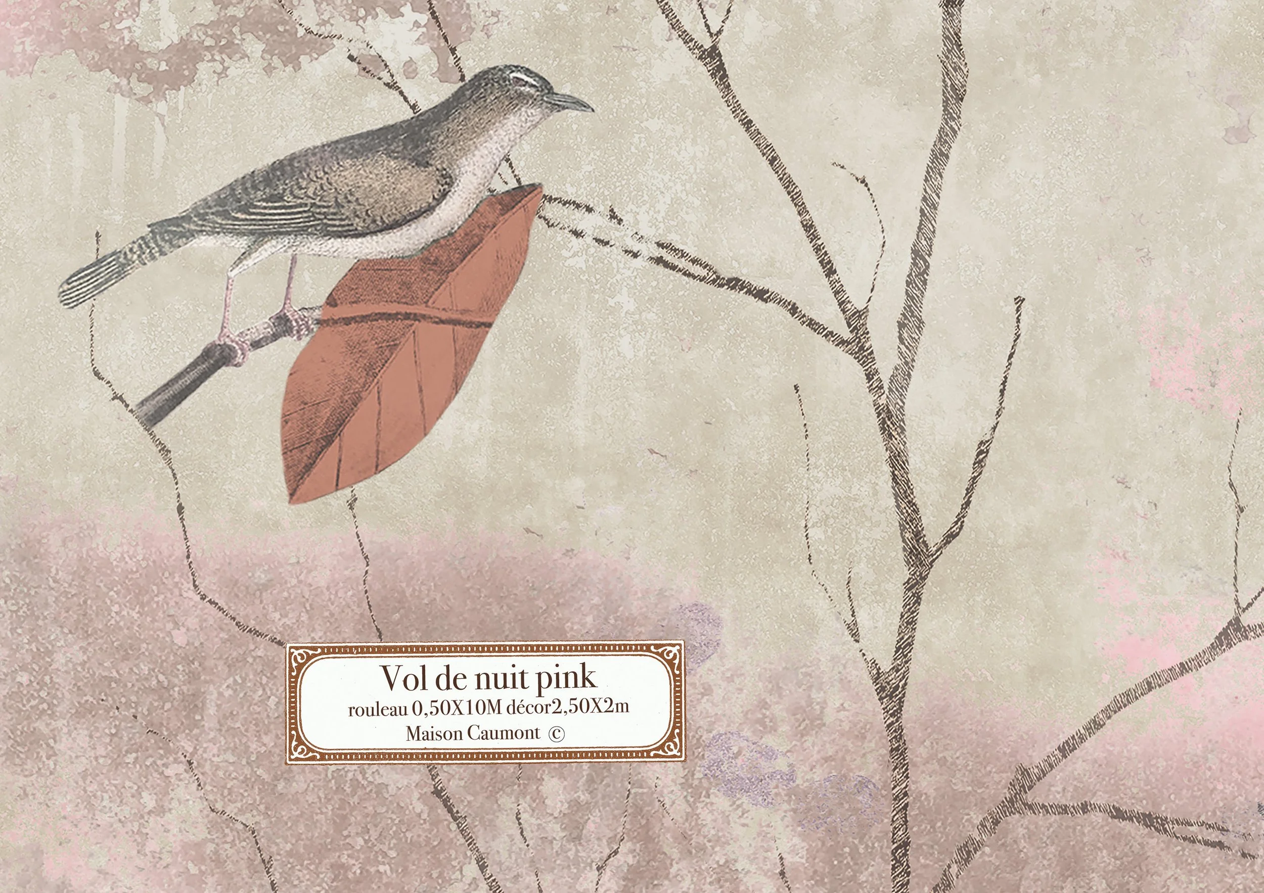 Vol de Nuit Pink - Échantillon papier peint