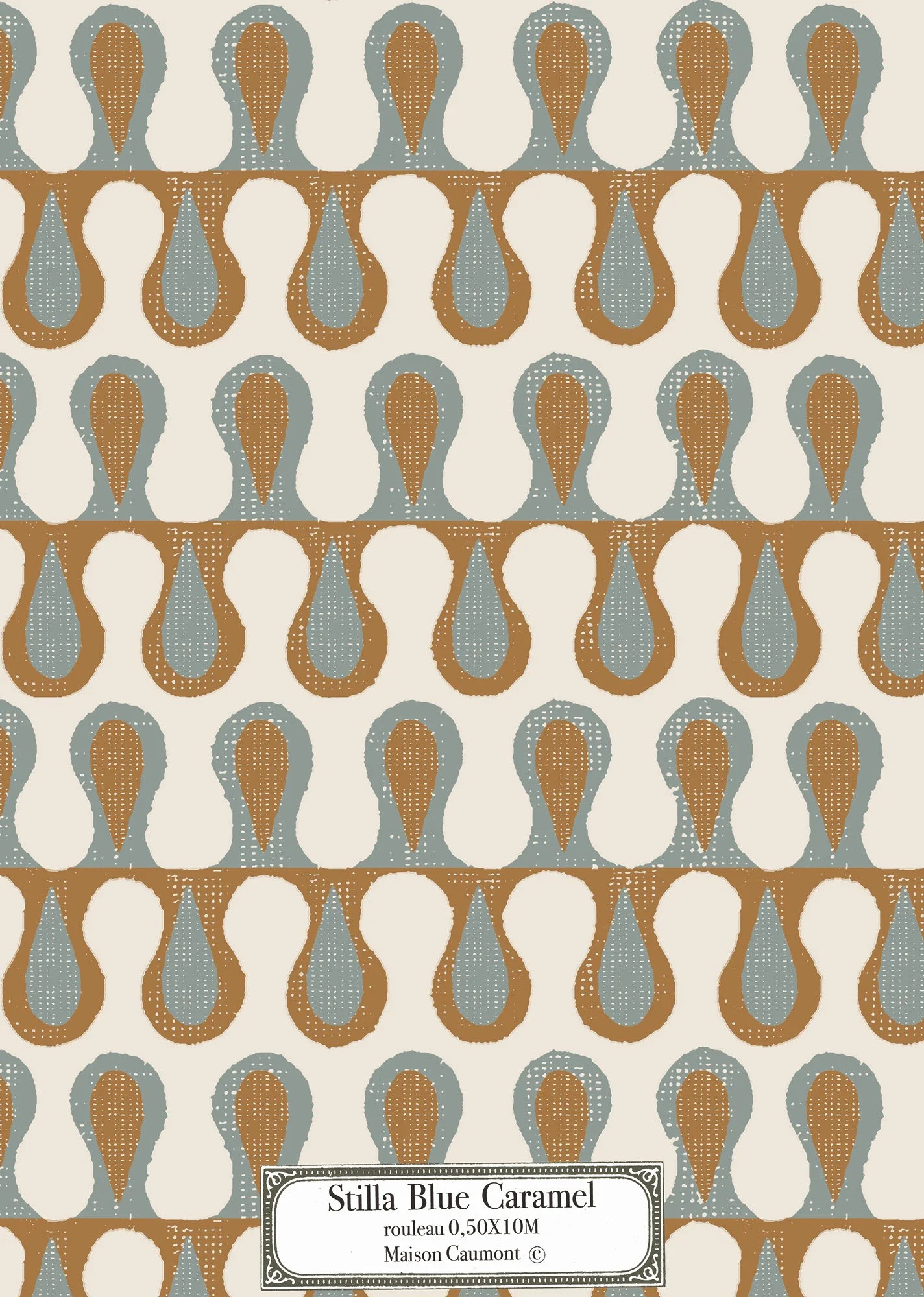 Stilla Blue Caramel - Échantillon papier peint