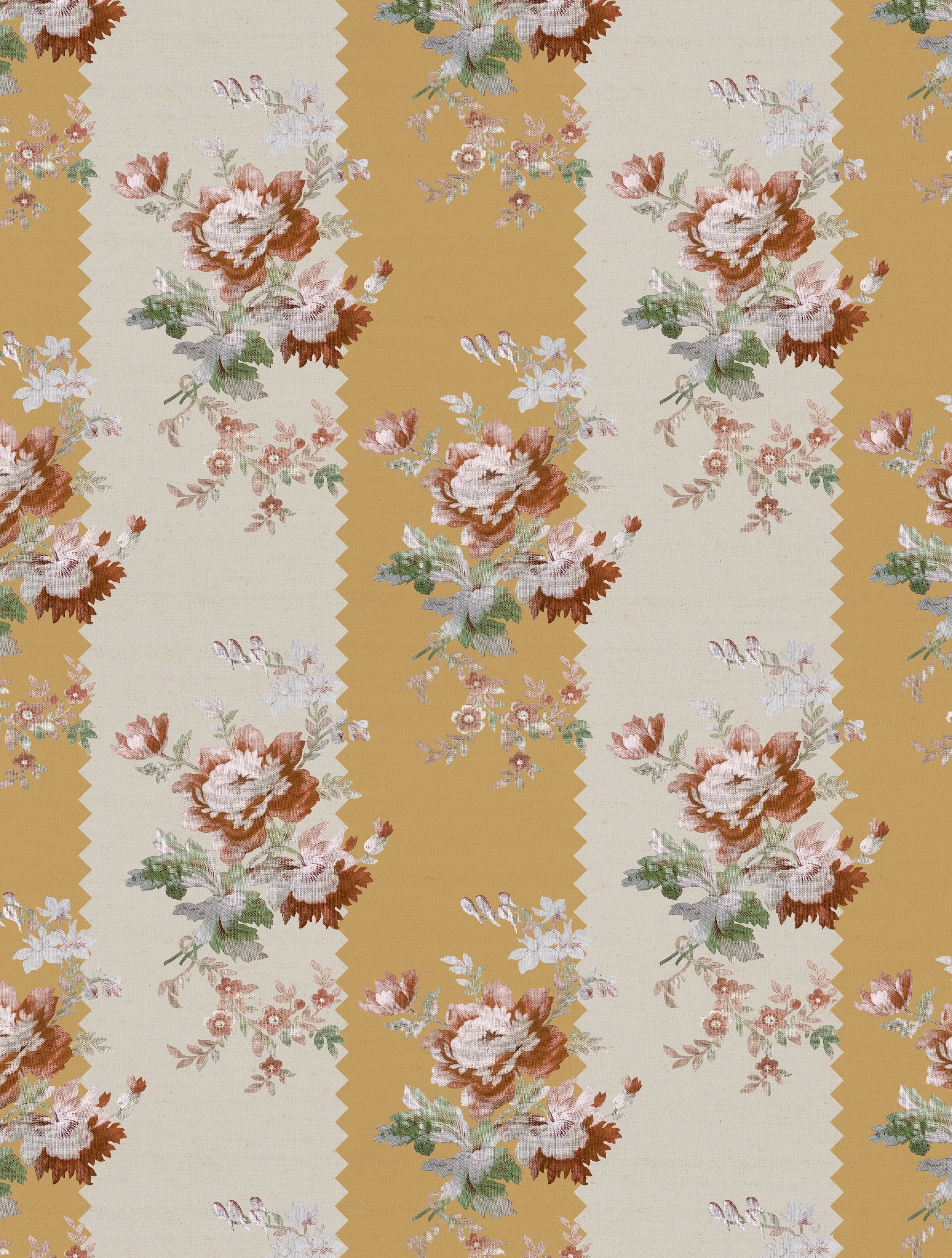 Rose Pivoine Yellow - Papier peint