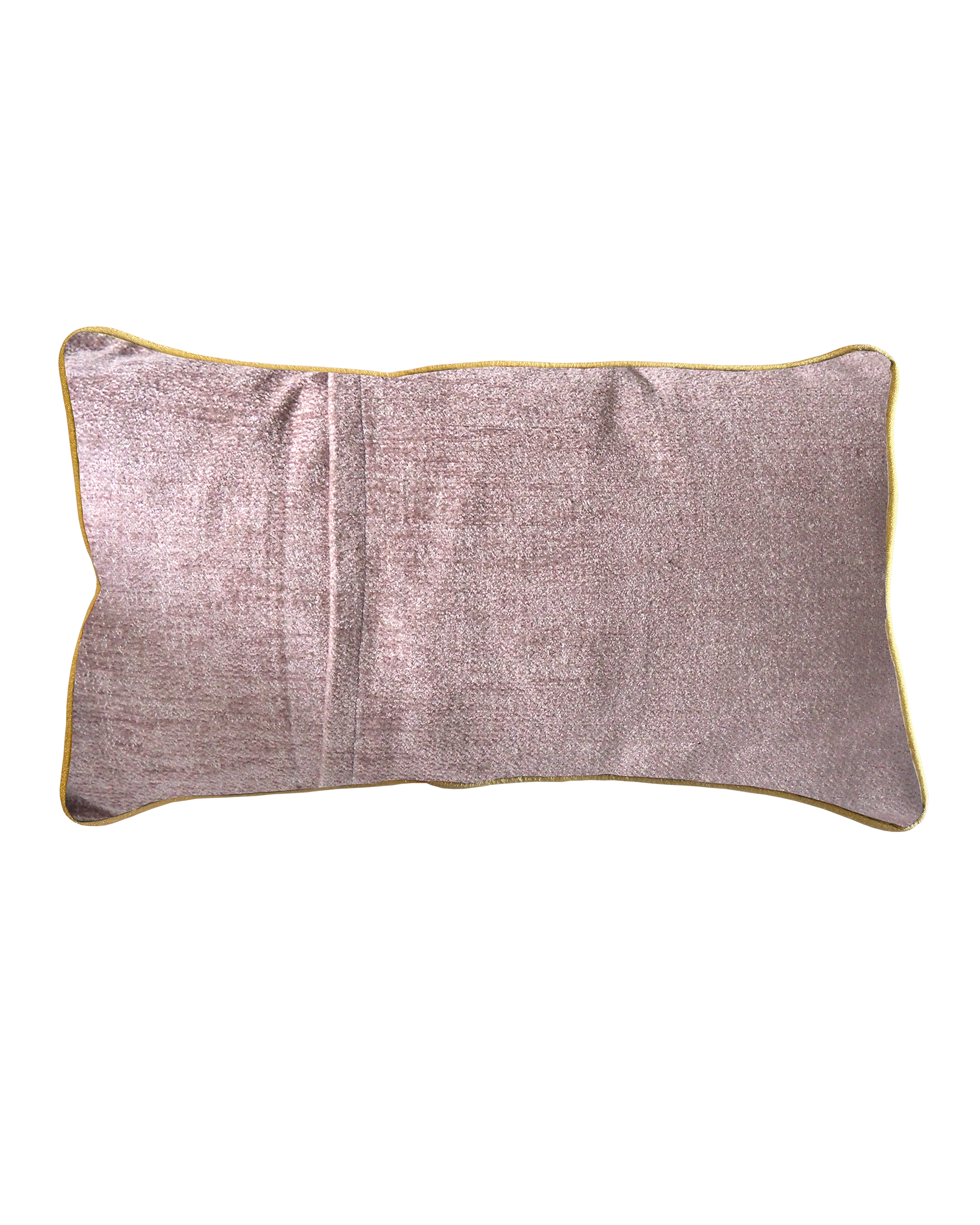 Coussin classique Jacqueline Maison Caumont, coussin décoratif en lin imprimé fabriqué en France et bordé d’un biais doré
