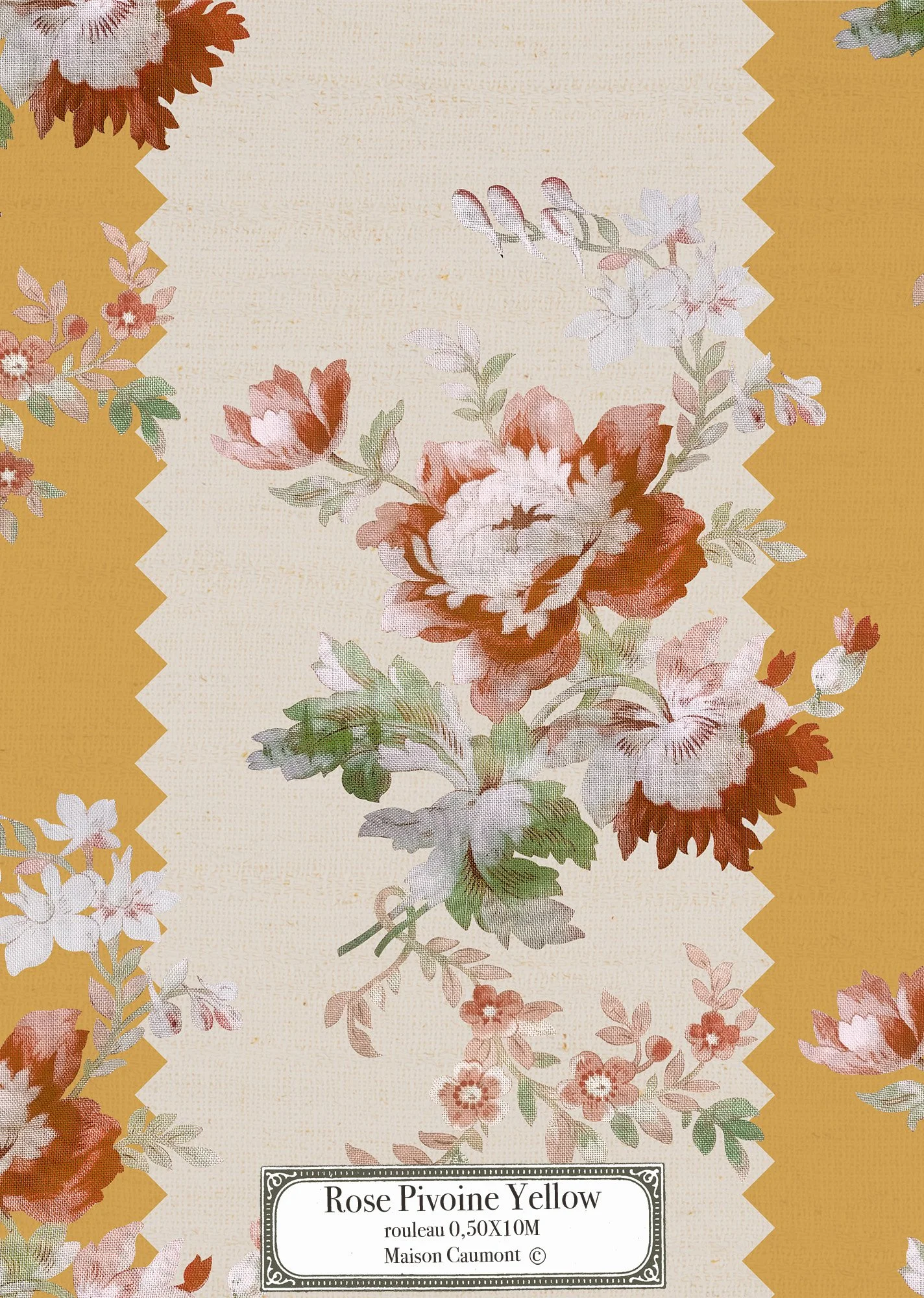 Rose Pivoine Yellow - Échantillon papier peint