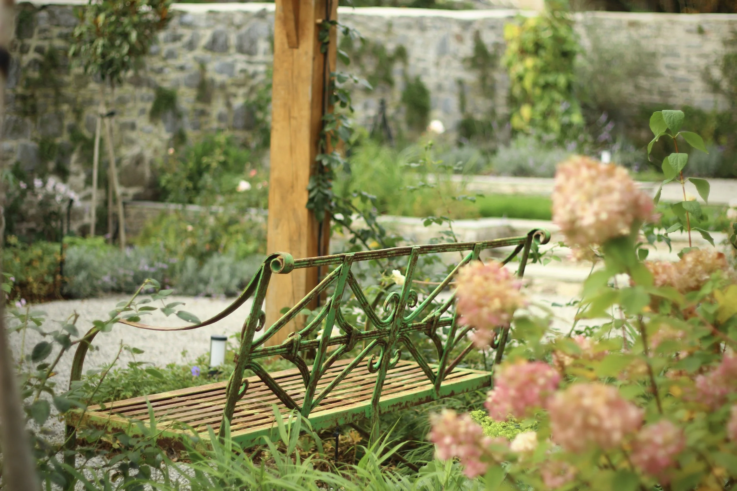 Ashburton Town House Gardens: clients own Georgian bench.jpeg
