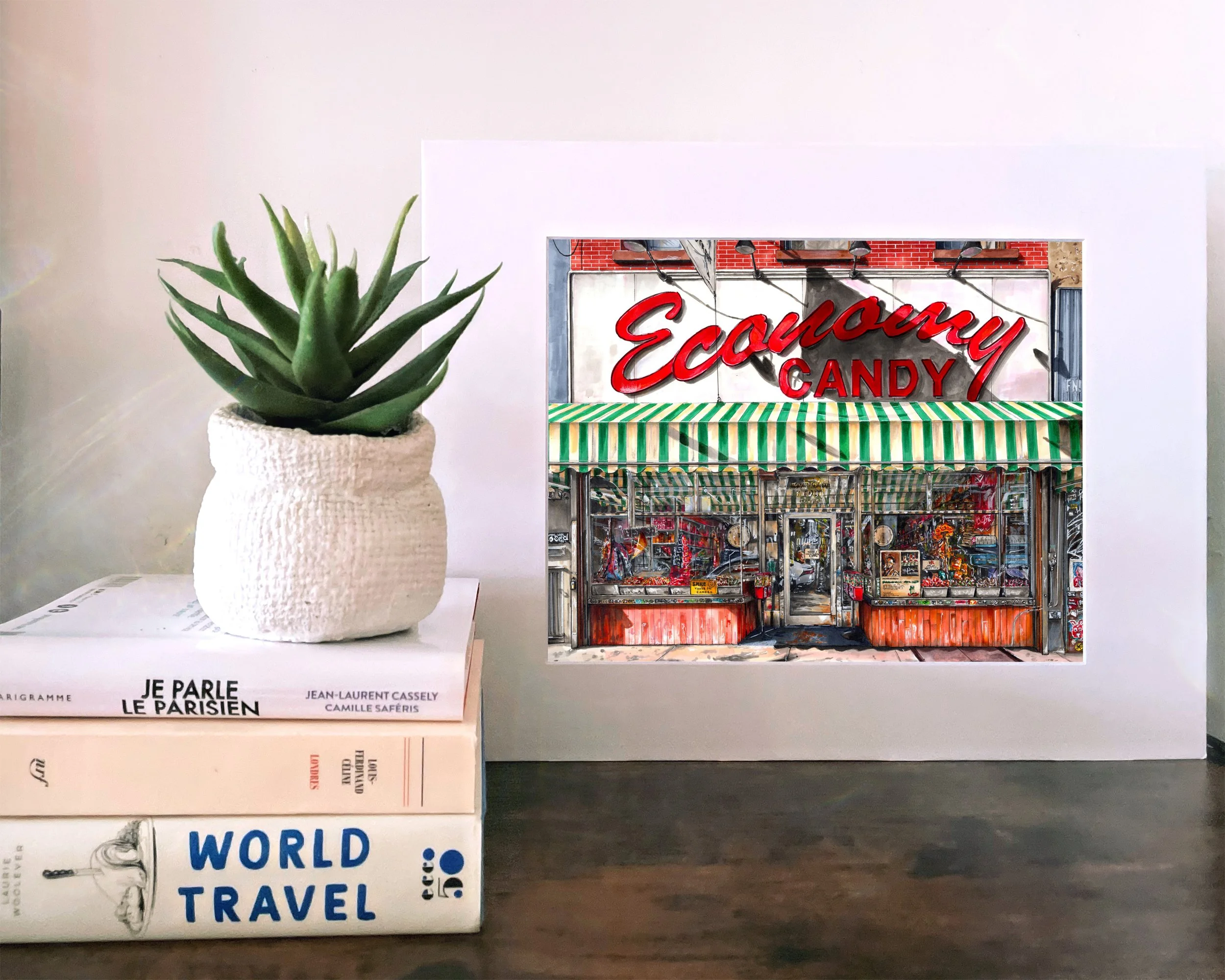 The matted, unframed version of Economy Candy print