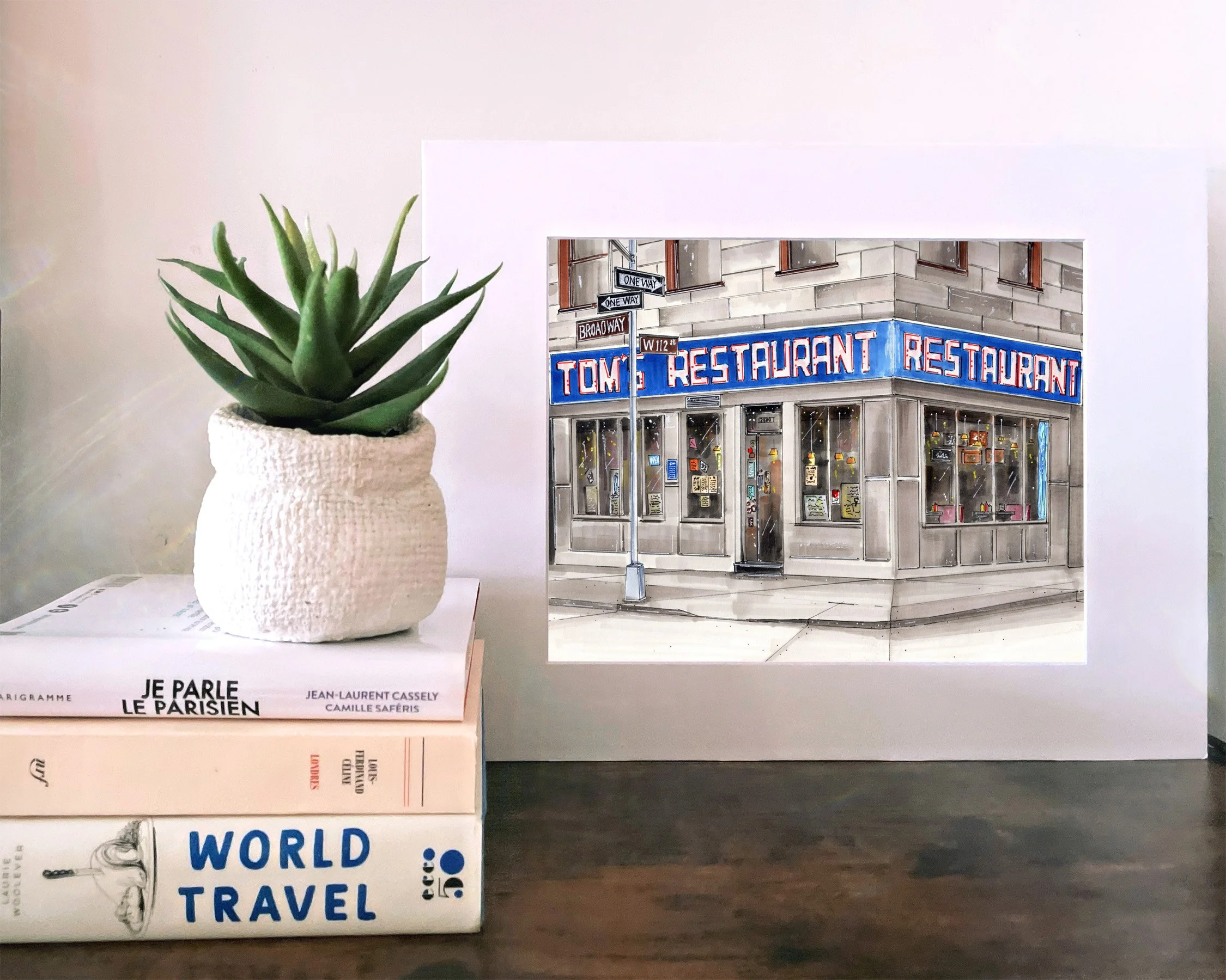 The matted, unframed version of Tom’s Restaurant print