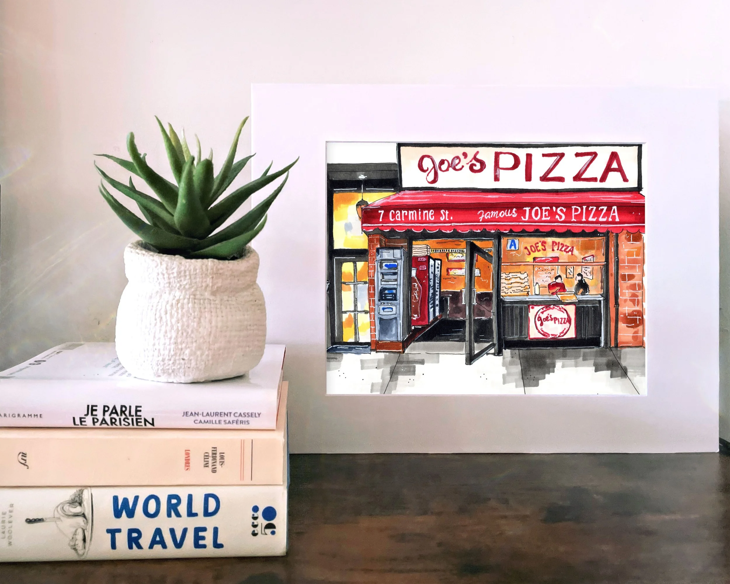 The matted, unframed version of Joe’s Pizza, a Greenwich Village institution print
