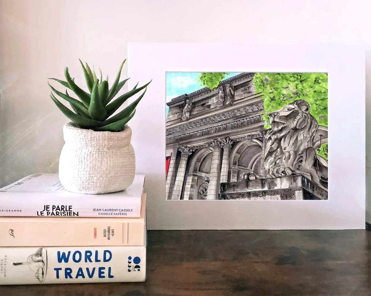 The matted, unframed version of NYPL Main Building print