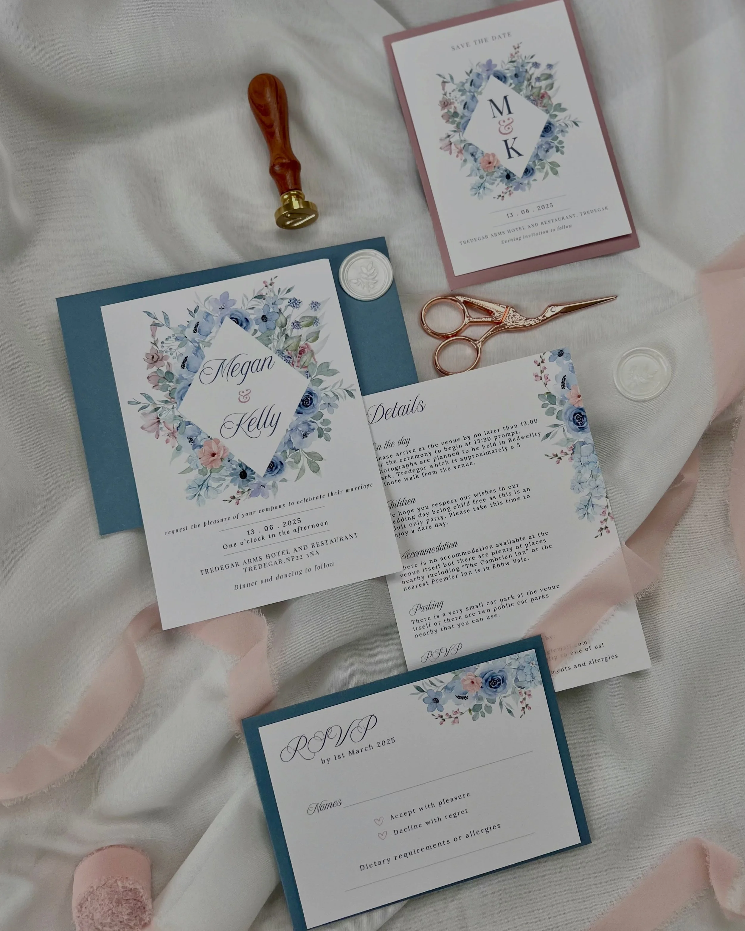 🌿 Every detail, beautifully connected.

From your save the date to your invitation, RSVP and wedding details, a cohesive stationery suite brings your wedding vision together from the very beginning.

Designed with an elegant floral touch and finishe
