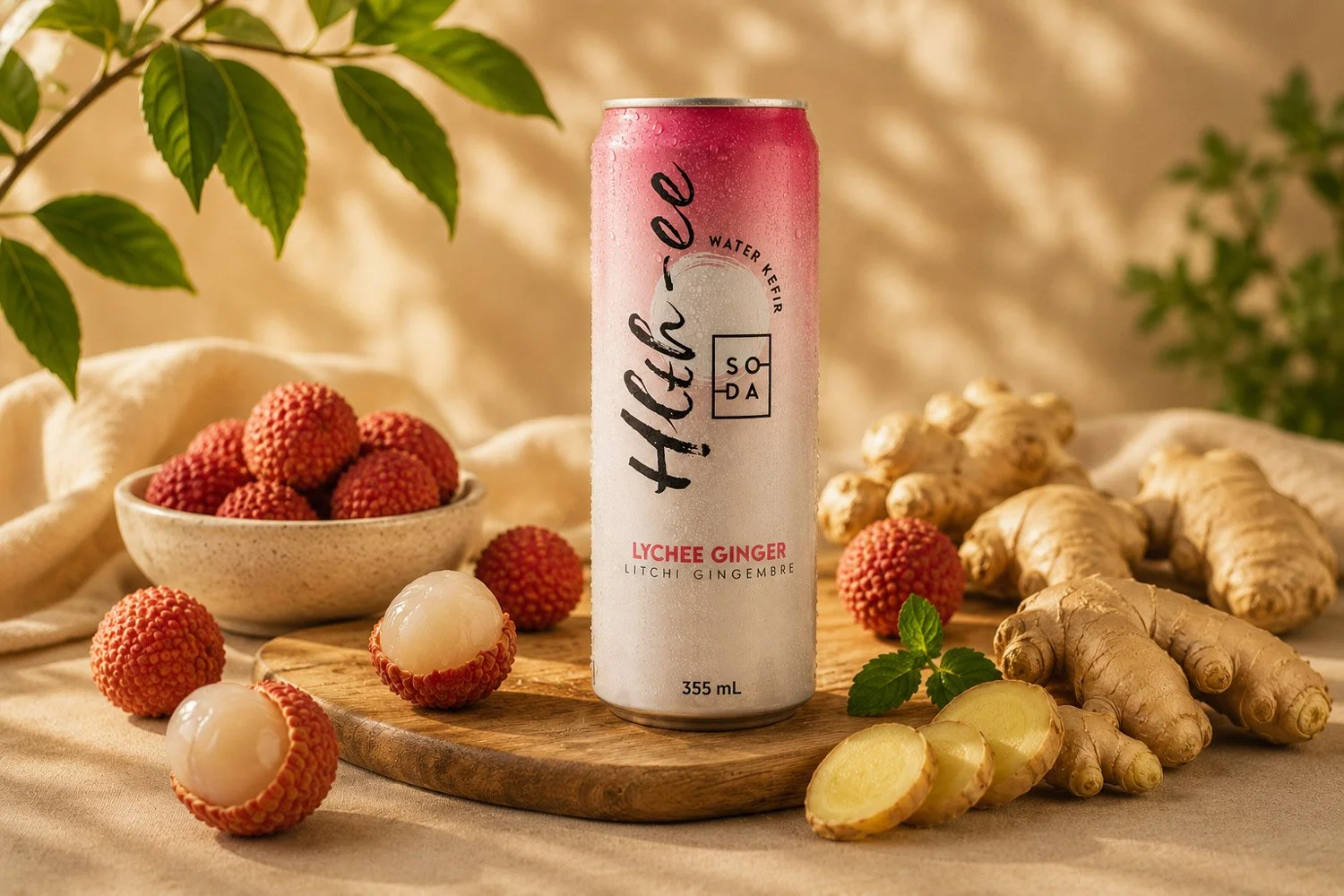 Lychee probiotic soda - Hlthee, Best Kombucha Around
