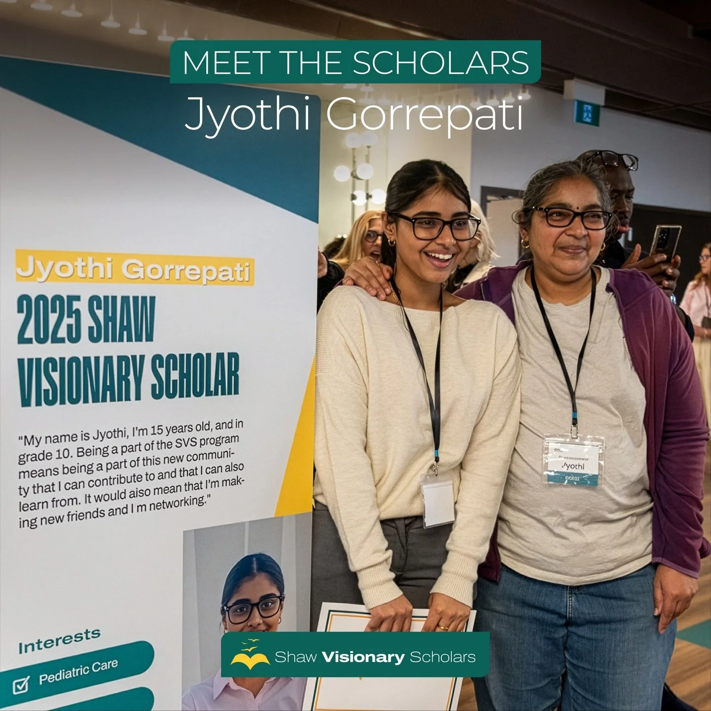 Join us as we introduce our first cohort of 𝗦𝗵𝗮𝘄 𝗩𝗶𝘀𝗶𝗼𝗻𝗮𝗿𝘆 𝗦𝗰𝗵𝗼𝗹𝗮𝗿𝘀, featuring personal reflections from their scholarship kickoff day!

Meet Jyothi, a grade 11 student who recently got involved with Visions of Science. She aspir