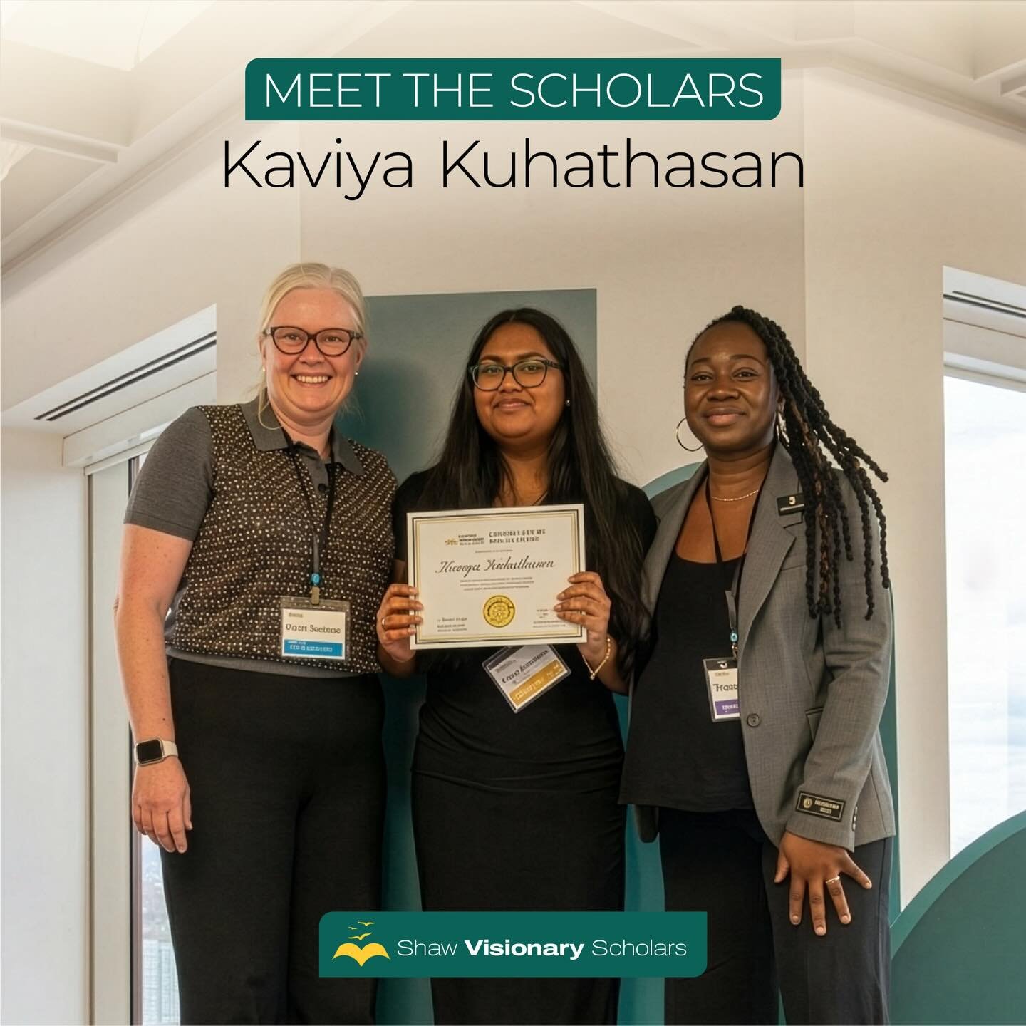 Join us as we introduce our first cohort of 𝗦𝗵𝗮𝘄 𝗩𝗶𝘀𝗶𝗼𝗻𝗮𝗿𝘆 𝗦𝗰𝗵𝗼𝗹𝗮𝗿𝘀, featuring personal reflections from their scholarship kickoff day!

Meet Kaviya, a grade 10 student who has been engaged with Visions of Science for over 9 year