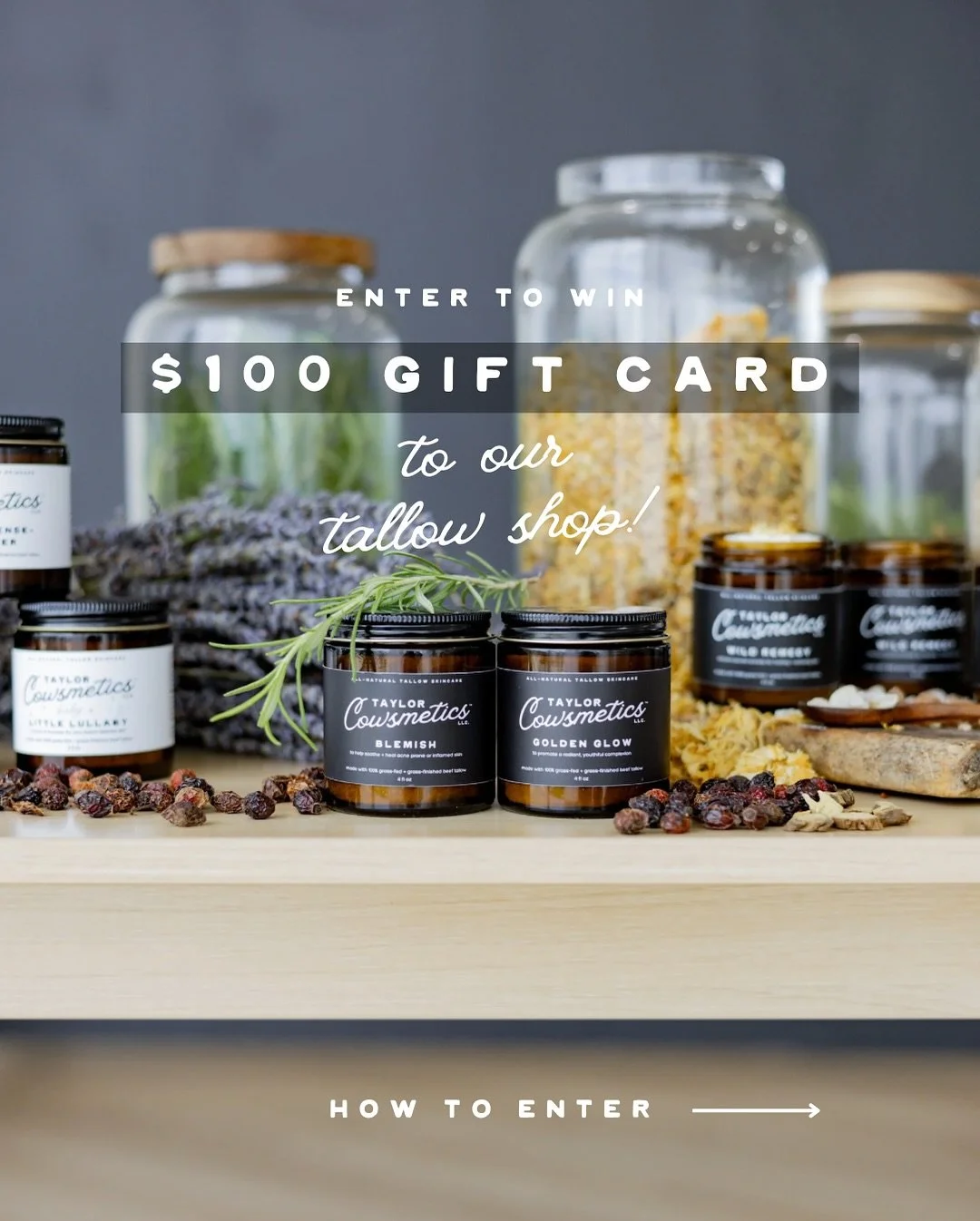 Sunday Funday so why not?! We&rsquo;re giving away a $100 gift card to our tallow shop! 🫶✨ Make sure to follow all the steps below! 👇 

Here&rsquo;s how to enter:
1. Follow our social accounts 🤩
2. Like this post and share to your story! 👍🤍
3. T