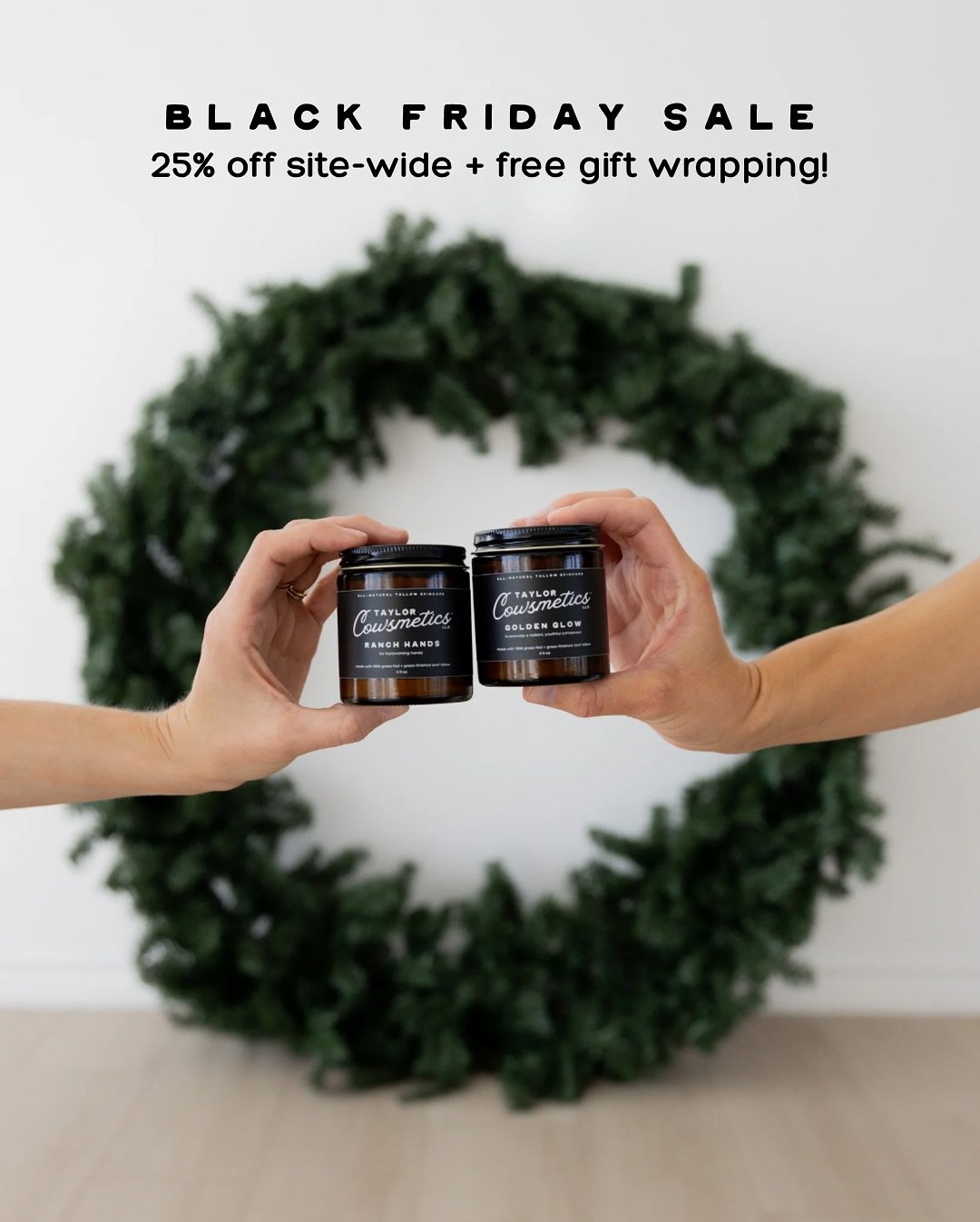 25% off site-wide 🫶 now through November 30! ❌🚨Ditch the toxic holiday gifts this season, shop our clean, all-natural Cowsmetics line for the perfect Christmas gifts for everyone! Choose single products, pre-built bundles or build your own kit for 