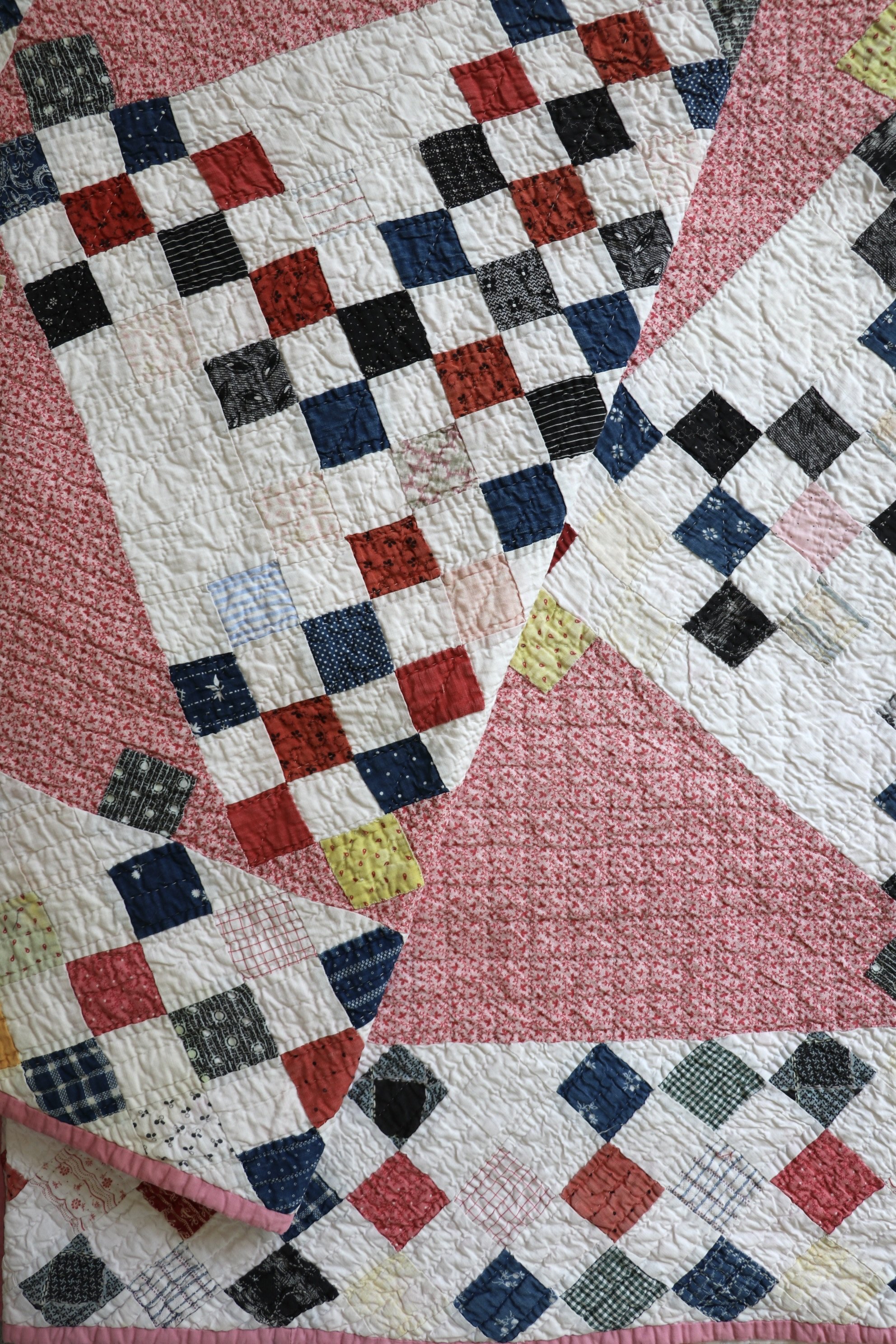#5. Triple Irish Chain Heirloom Quilt Circa 1880-1900
