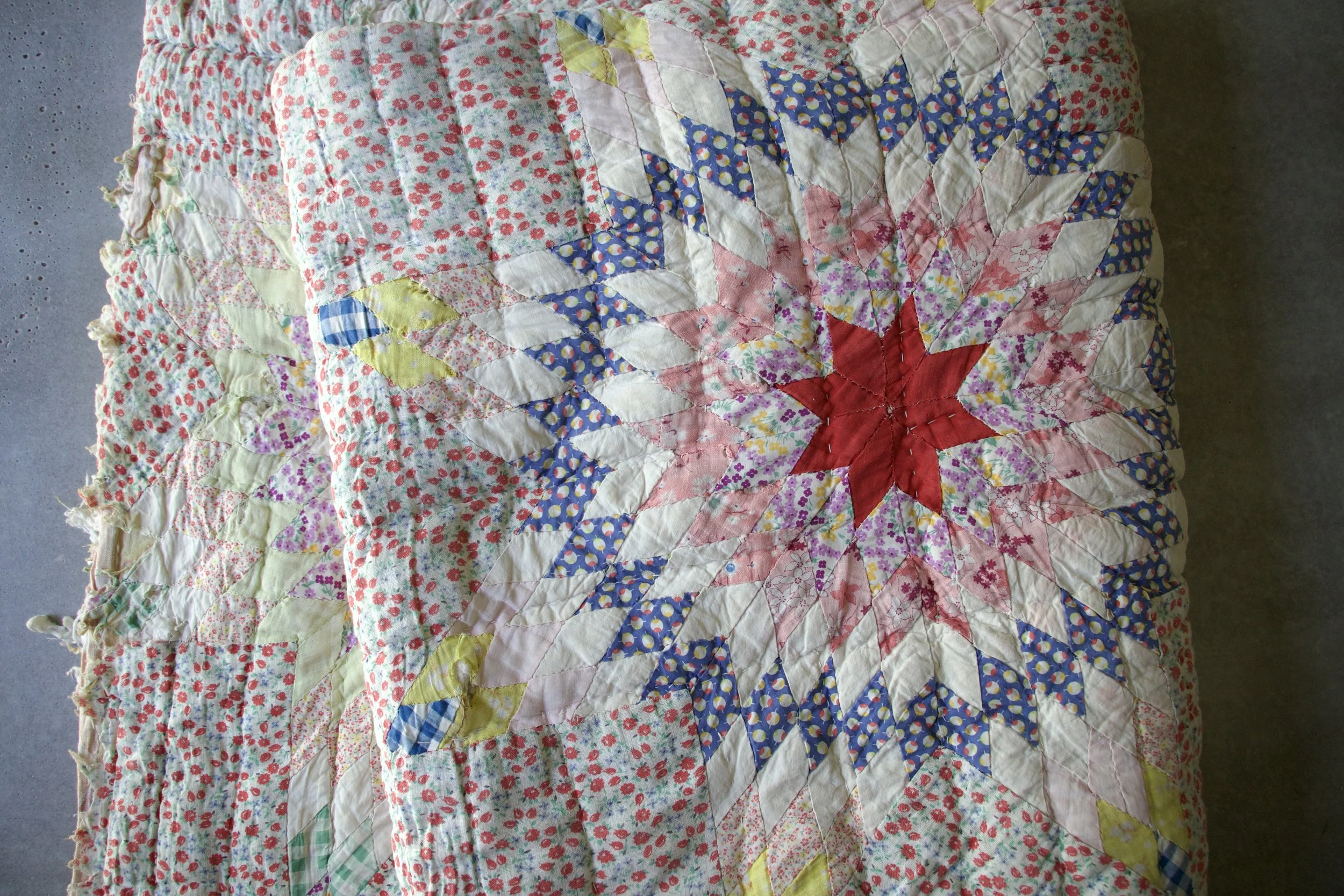 #15. Lonestar Variation Heirloom Quilt Circa 1930-1940