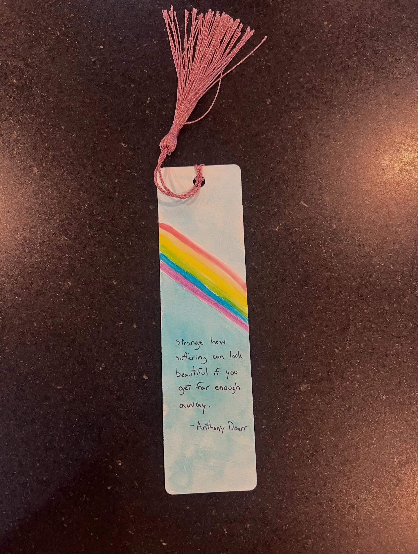Grateful for this wise quote and lovely bookmark from the launch party for Hopeful Lament. I&rsquo;ve given so many bookmarks away but kept enough to have in rotation for my own readings. 

Thanks to all my friends who made a bookmark and to JRF for 