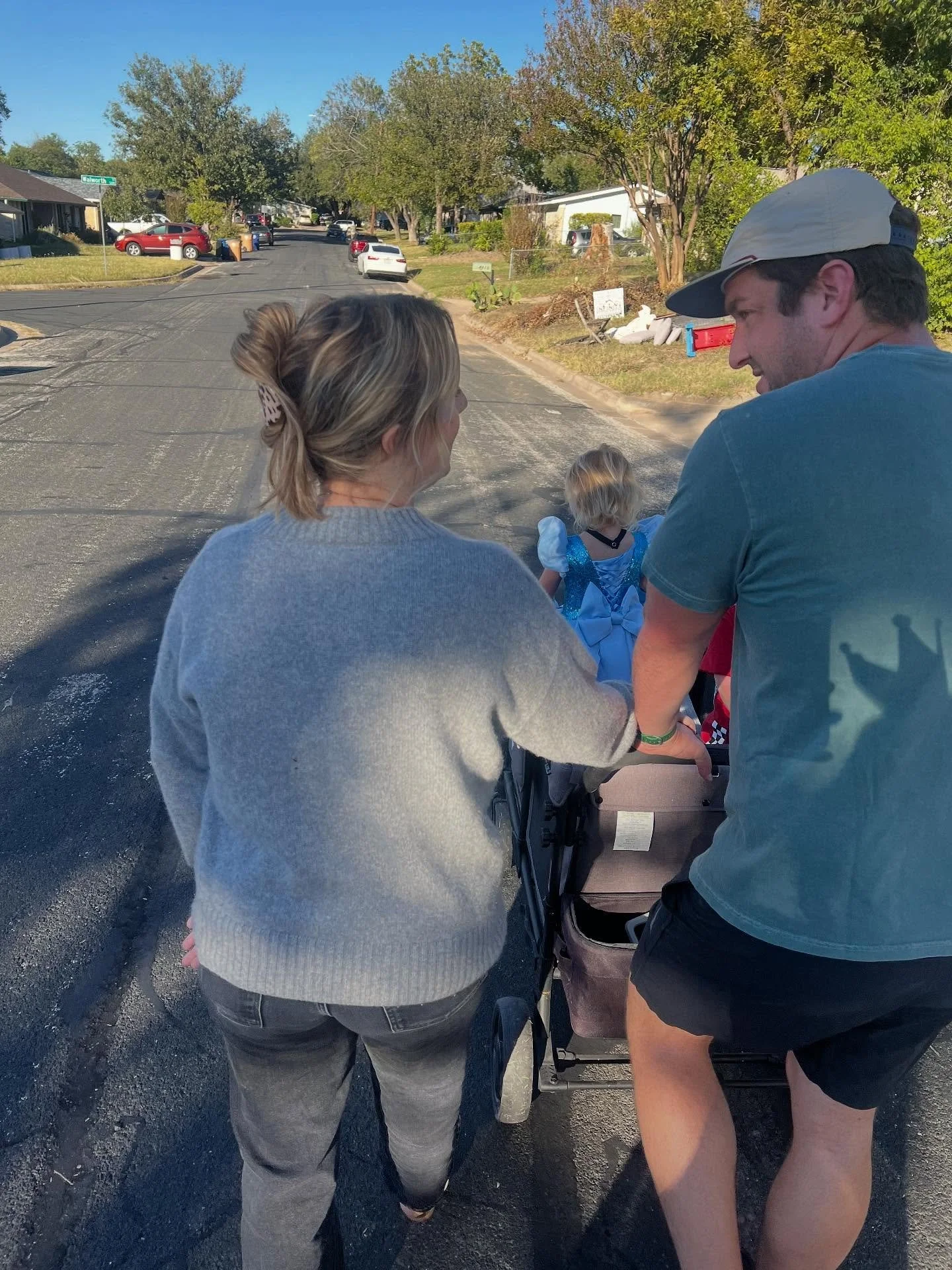 Knock knock, trick or treating. S made a lovely Cinderella with surprisingly comfortable glass slippers aka clear jellies. W was the cutest lightning McQueen ever even as he wasn&rsquo;t feeling his best. The new neighborhood had the best trick or tr