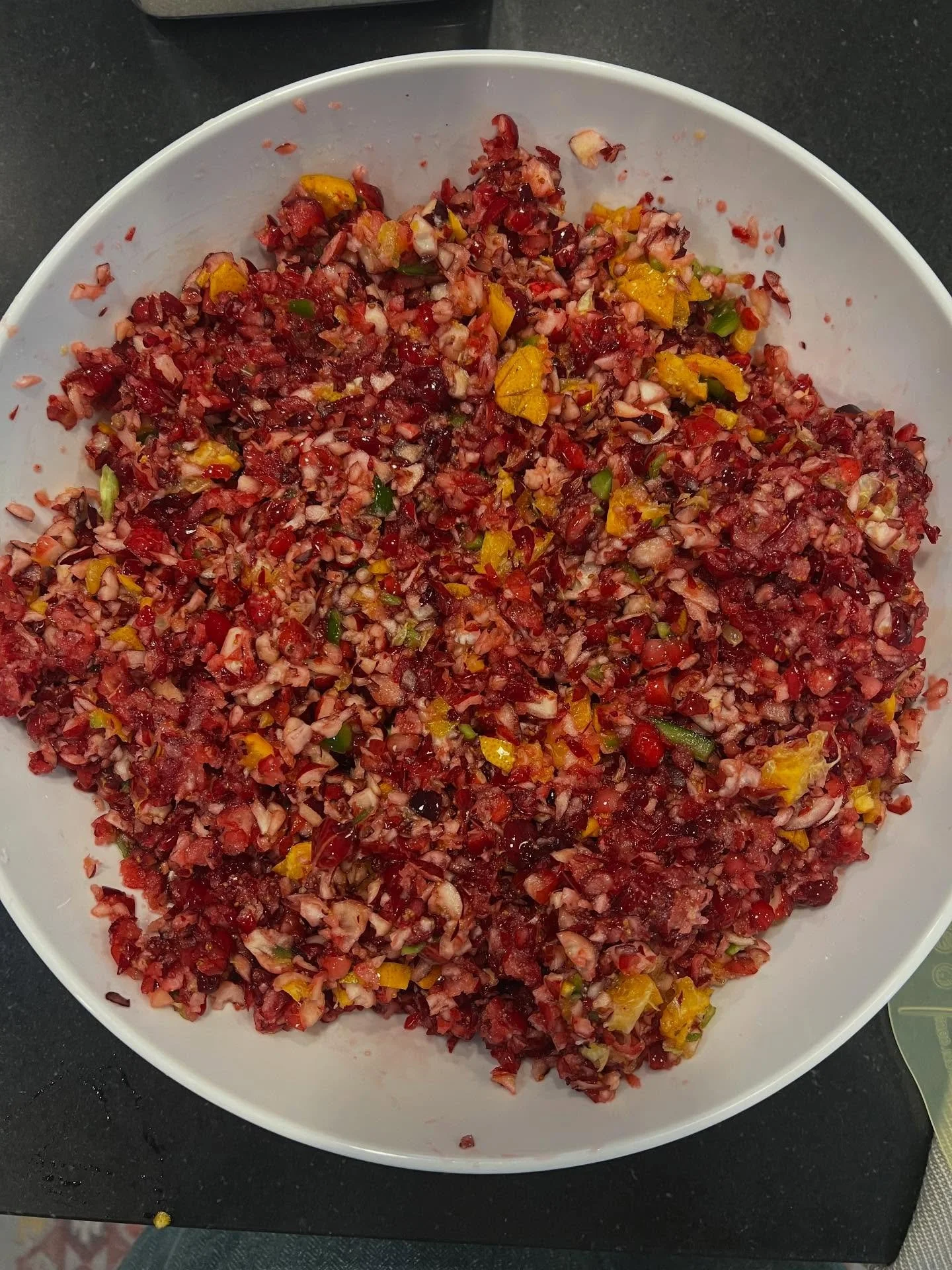 Cranberry salsa for a Monday Christmas 🎄 potluck.