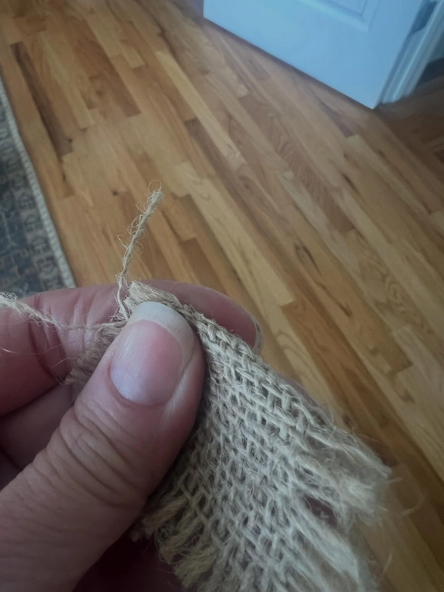 The grief today is too raw and fresh for tearing. Too much has already been torn so for today I touch the burlap. To feel the rough, the hard, the unexplainable, the indefensible.

For today, I use the finger labyrinth, for the concerns of my own sou