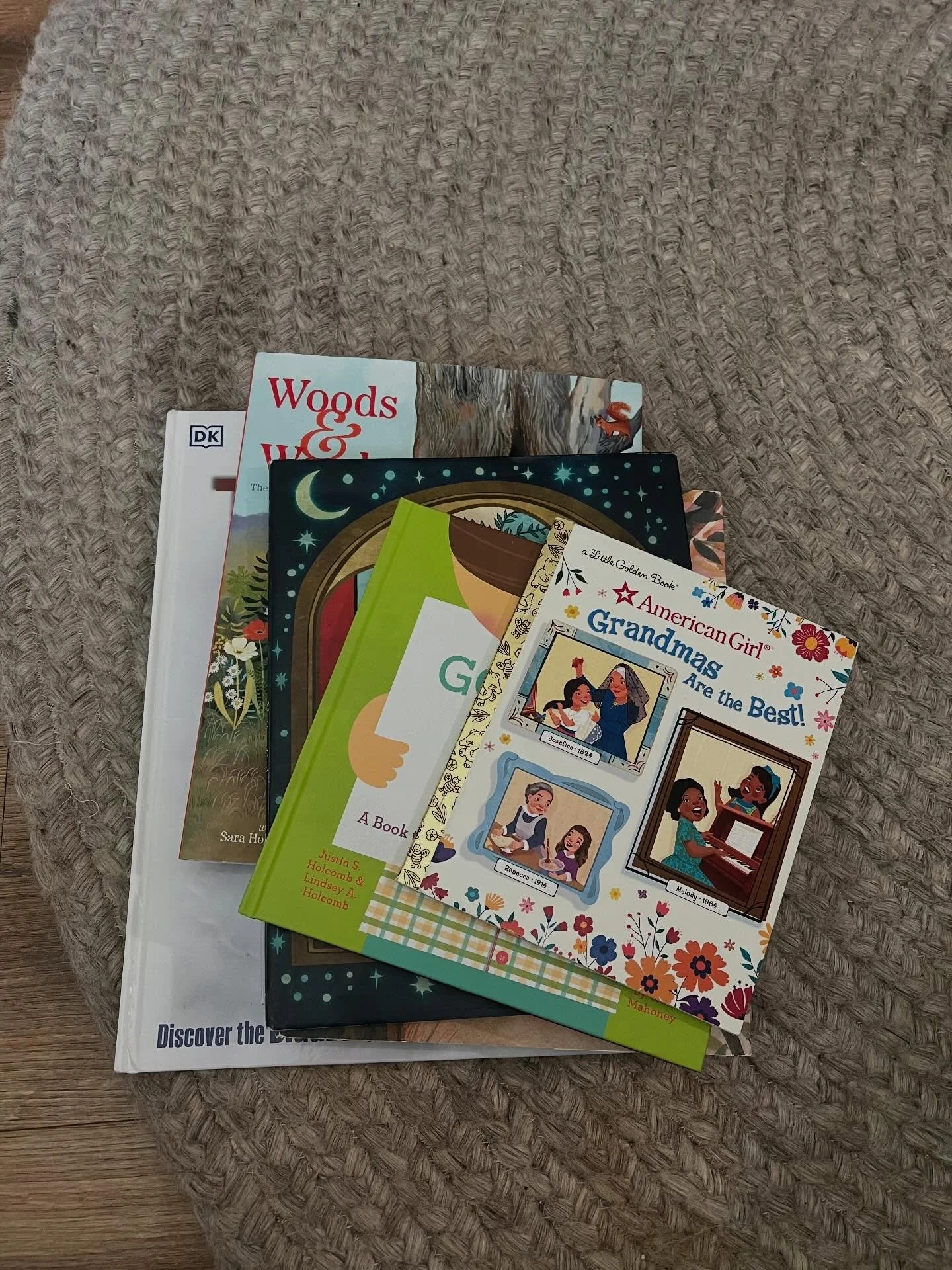 Today&rsquo;s stack. The American girl one was a bday gift for me and is super sweet.