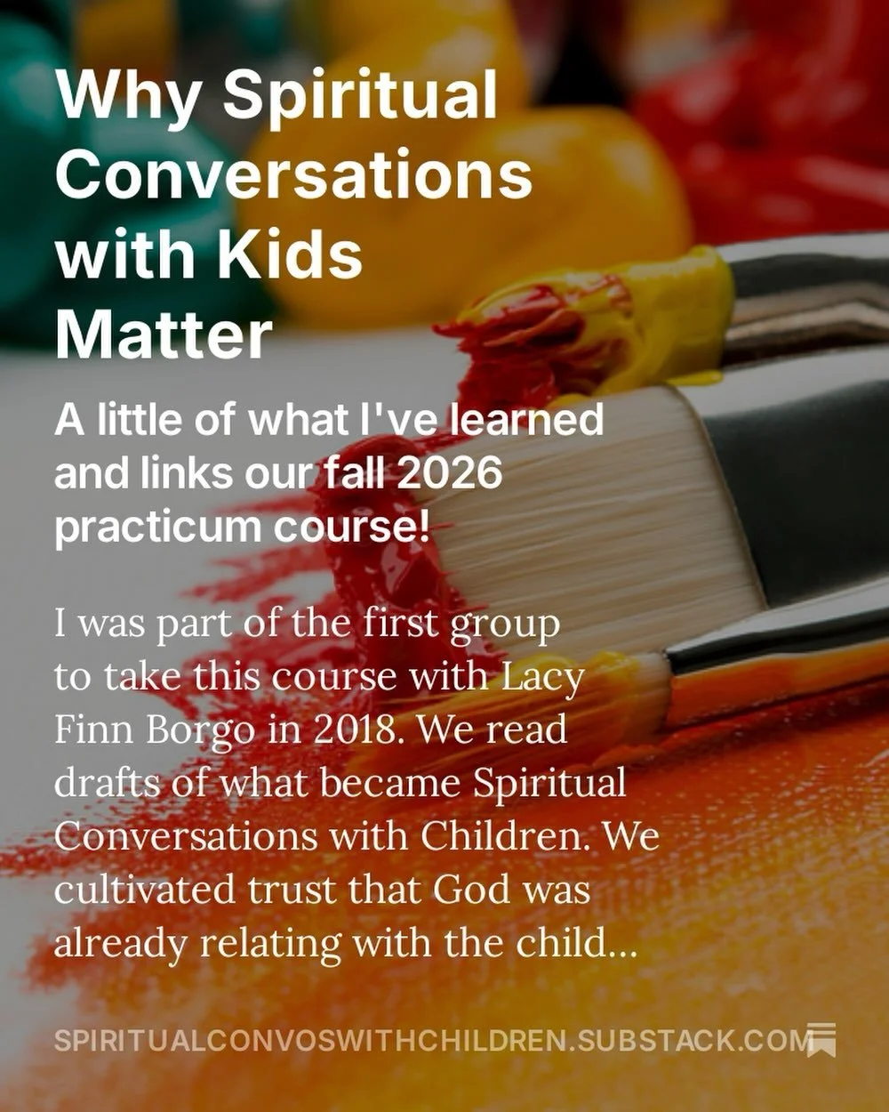 Spiritual conversations with children fall 2026 applications are open! Join us? Links in bio.