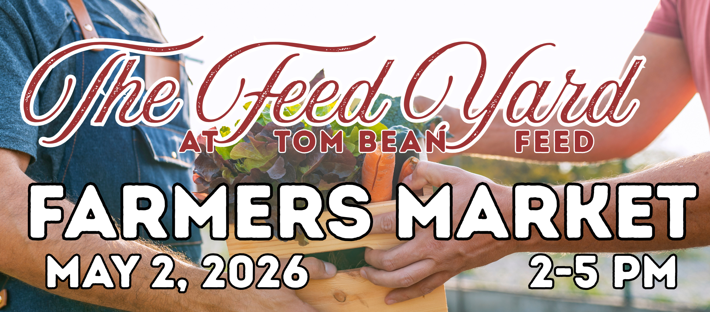 Two people exchanging produce