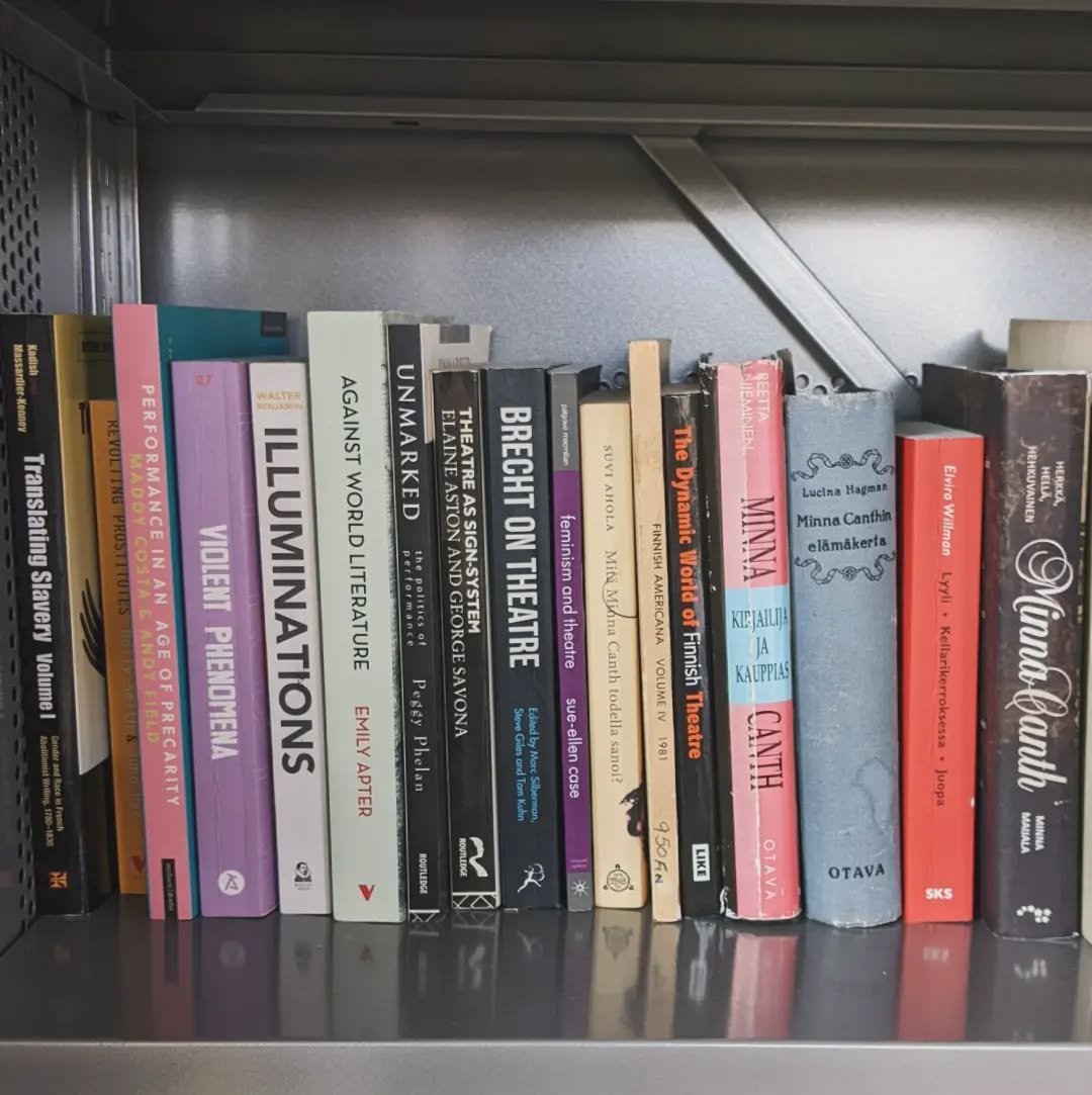 hello! this is an introductory post for my shiny new ~ professional ~ insta, which I hope to use to record and share bits and pieces of my work and research. I am a theatre academic, literary translator (Finnish to English) and dramaturg based in Lon