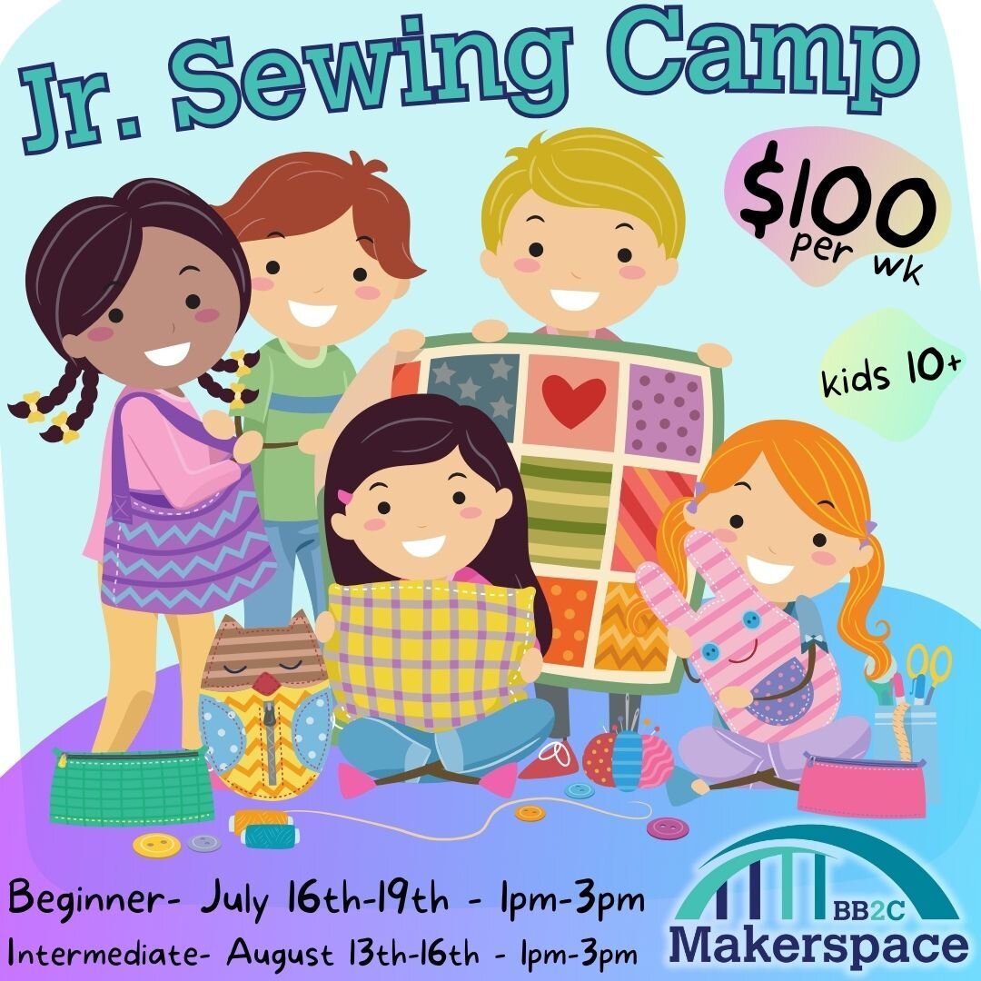We had SEW much fun at sewing camp last summer that we'll be holding 2 sewing camps this summer! You can find information and sign up by visiting our website