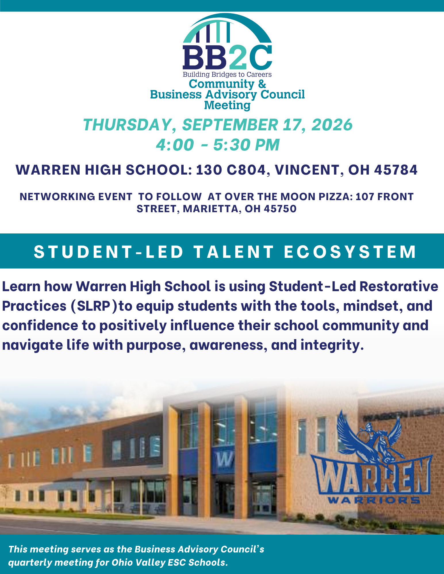 Community and Business Advisory Council Meeting: Student-Led Talent Ecosystem 