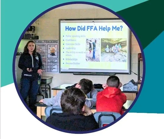 Junior Rural Teacher Fellow presenting to a class