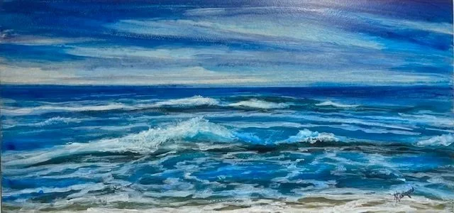 6" x 12" Acrylic on Ceramic, Ocean