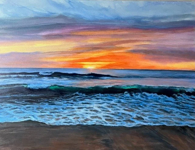 11" x 14", Oil on Canvas, Virginia Beach Oceanfront