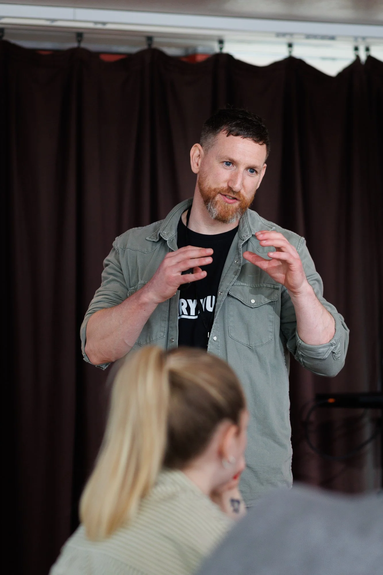 Matt speaking to a group of people