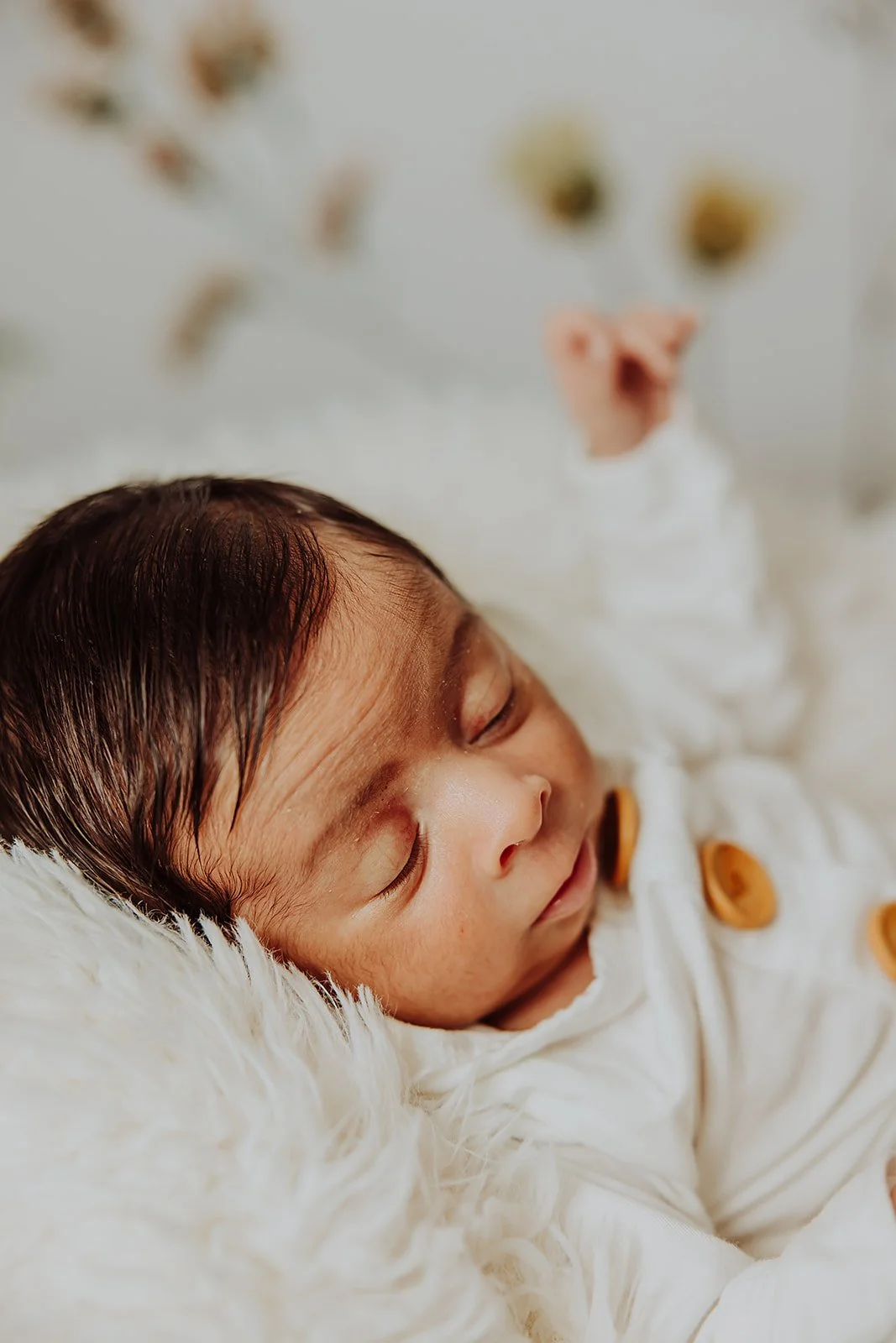   Baby milestone photography series showing newborn, sitter, and first birthday sessions with West Michigan photographer Lexie Marie Photography.  