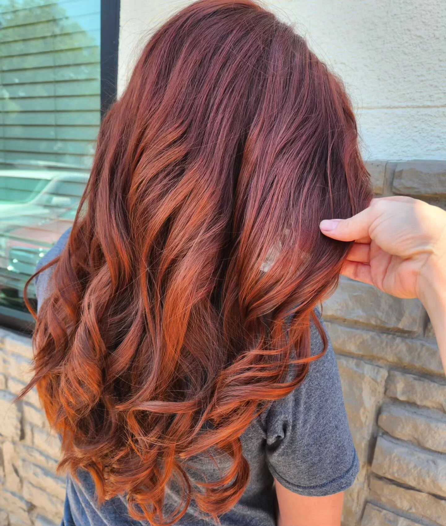 Cooper Beauty!#cowboycopper #selflove #createyourstyle #yourlifeyourway #adultlife #brazilianblowout #dentonhairstylist #shoplocaldenton #sangerhairstylist