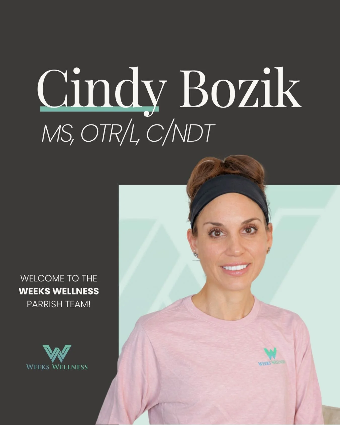 Please help us welcome Cindy! 🤍

Cindy graduated from Ithaca College with a Master&rsquo;s degree in Occupational Therapy. She holds advanced training and certifications in Neuro-Developmental Treatment (NDT), is a nationally Board Certified Occupat