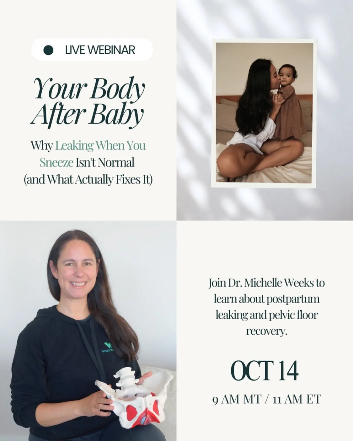 Whether you&rsquo;re 6 weeks postpartum or 8+ years out, you may still be experiencing leaking, pelvic pressure, pain, discomfort with intimacy, or other changes you&rsquo;ve simply learned to live with.

But what if you had the chance to actually ta